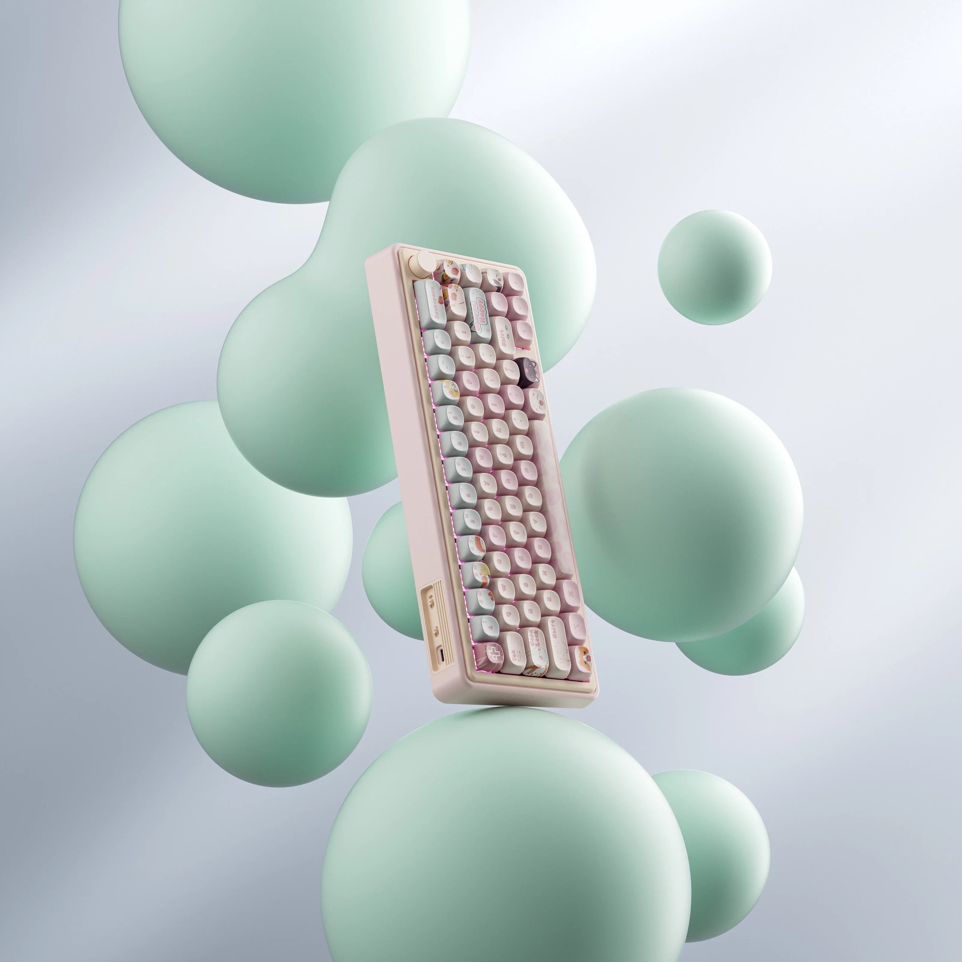 QwertyKey65 Pro Bliss – Bezprzewodowa Klawiatura Mechaniczna Gamingowa, Hotswap, Full RGB, VIA