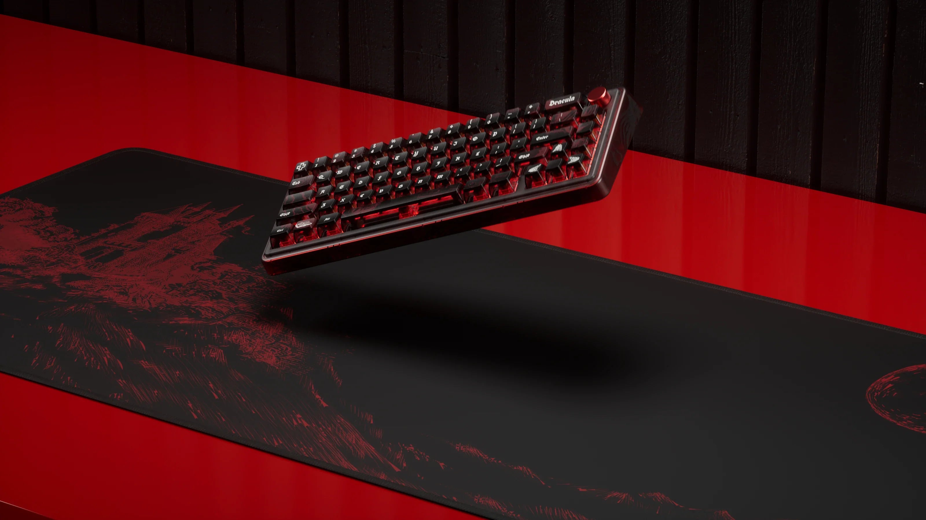 QwertyKey65 Pro Dracula – Bezprzewodowa Klawiatura Mechaniczna Gamingowa, Hotswap, Full RGB, VIA