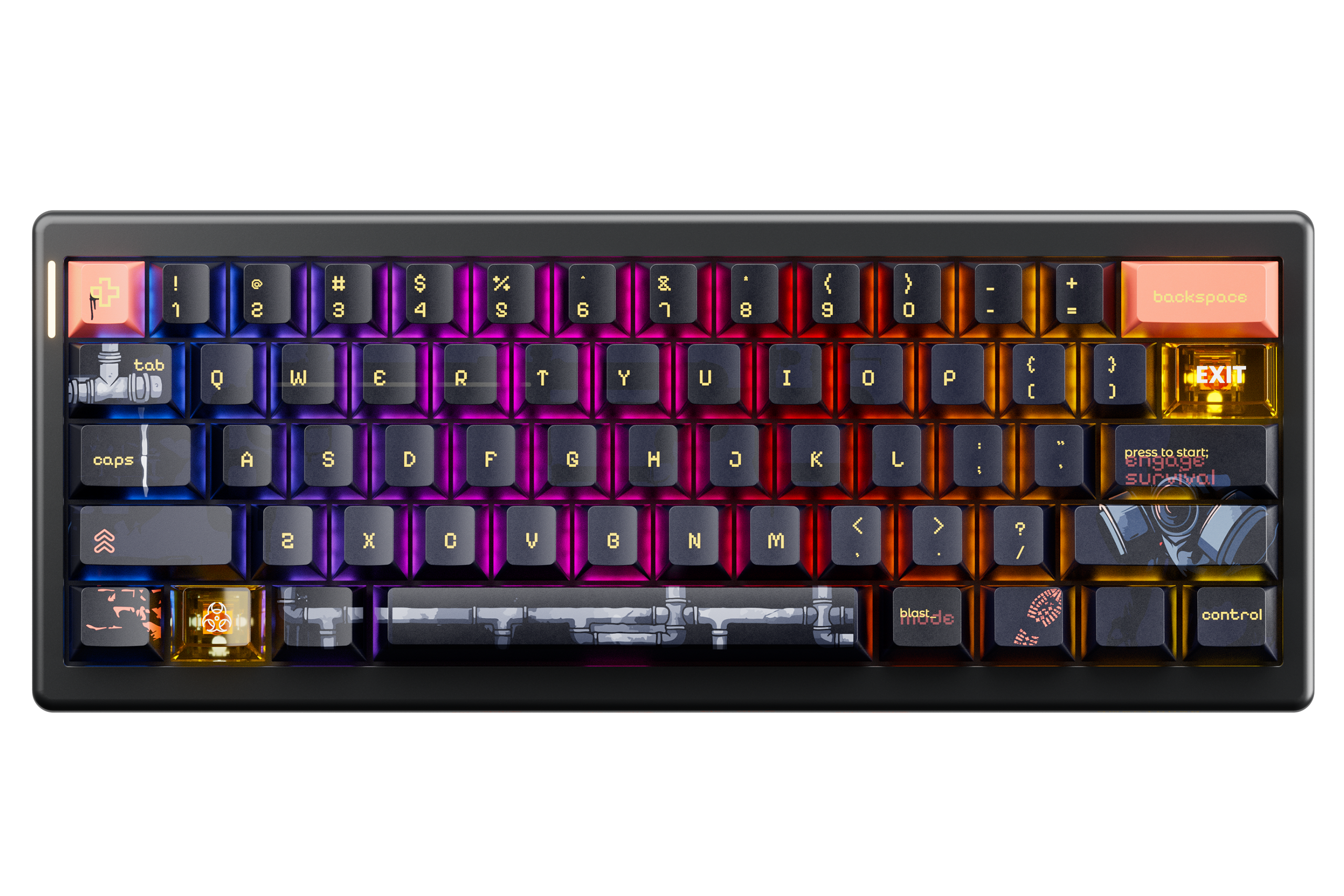 QwertyKey61 PRO Fallout - bezprzewodowa klawiatura mechaniczna gamingowa, Hotswap, RGB
