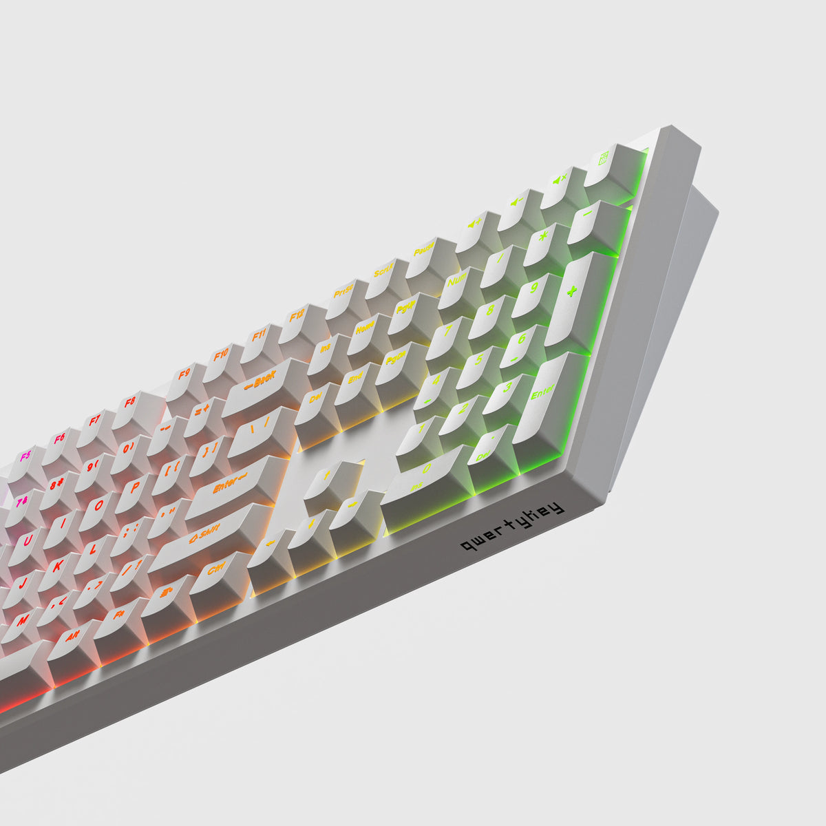 QwertyKey H100 Pro V2 Biała – Bezprzewodowa Klawiatura Mechaniczna Gamingowa, Hotswap, Gasket, Full RGB