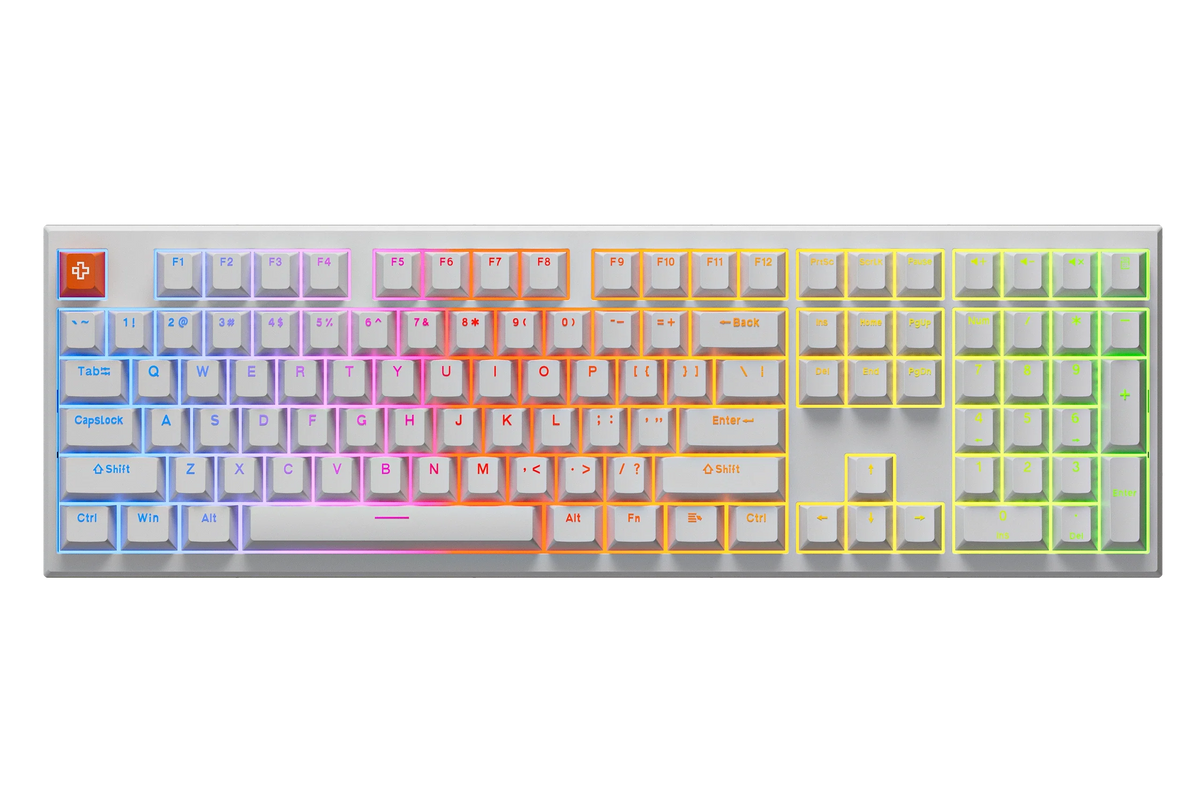 QwertyKey H100 Pro V2 Biała – Bezprzewodowa Klawiatura Mechaniczna Gamingowa, Hotswap, Gasket, Full RGB