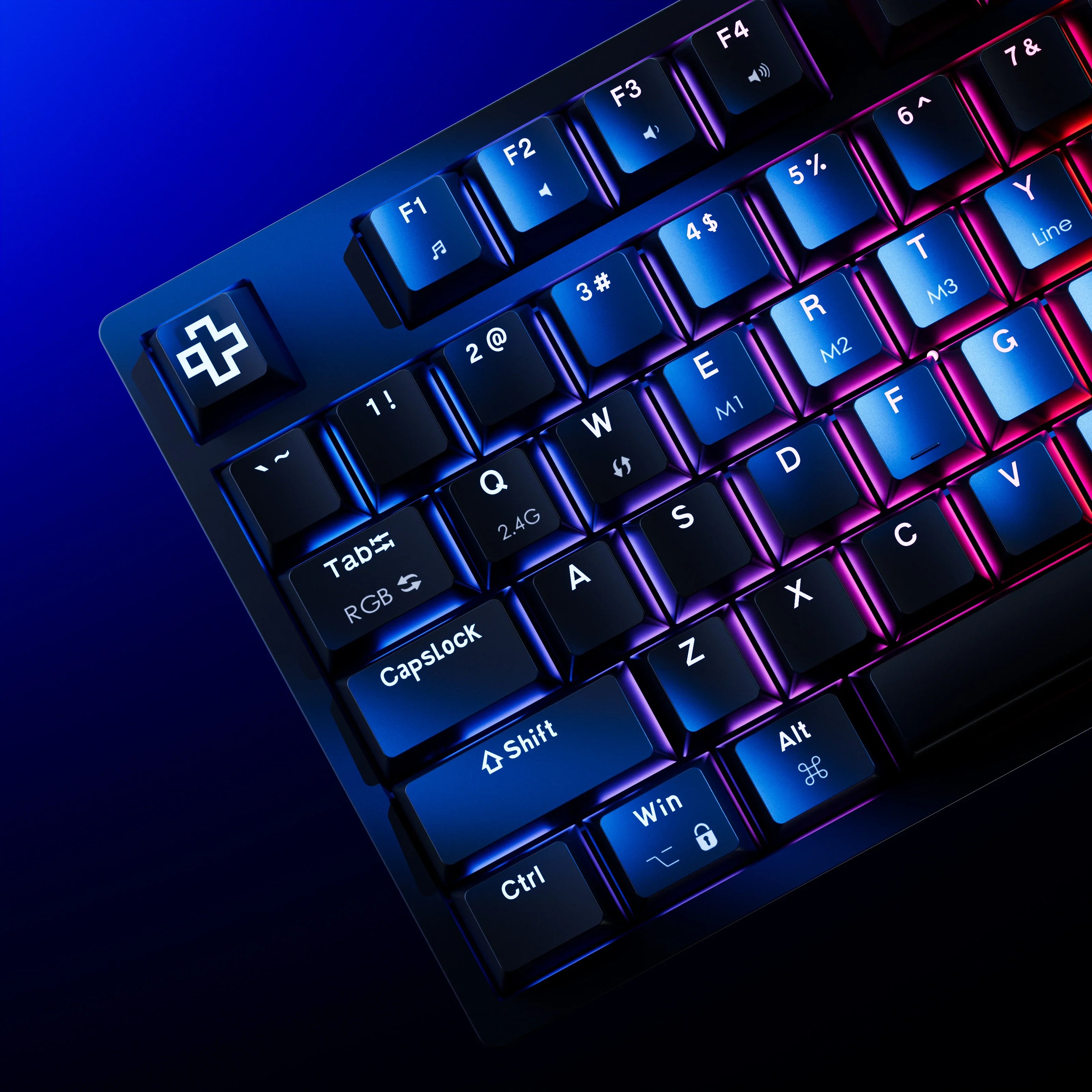 QwertyKey H100, czarna - bezprzewodowa klawiatura mechaniczna gamingowa, Hotswap, RGB