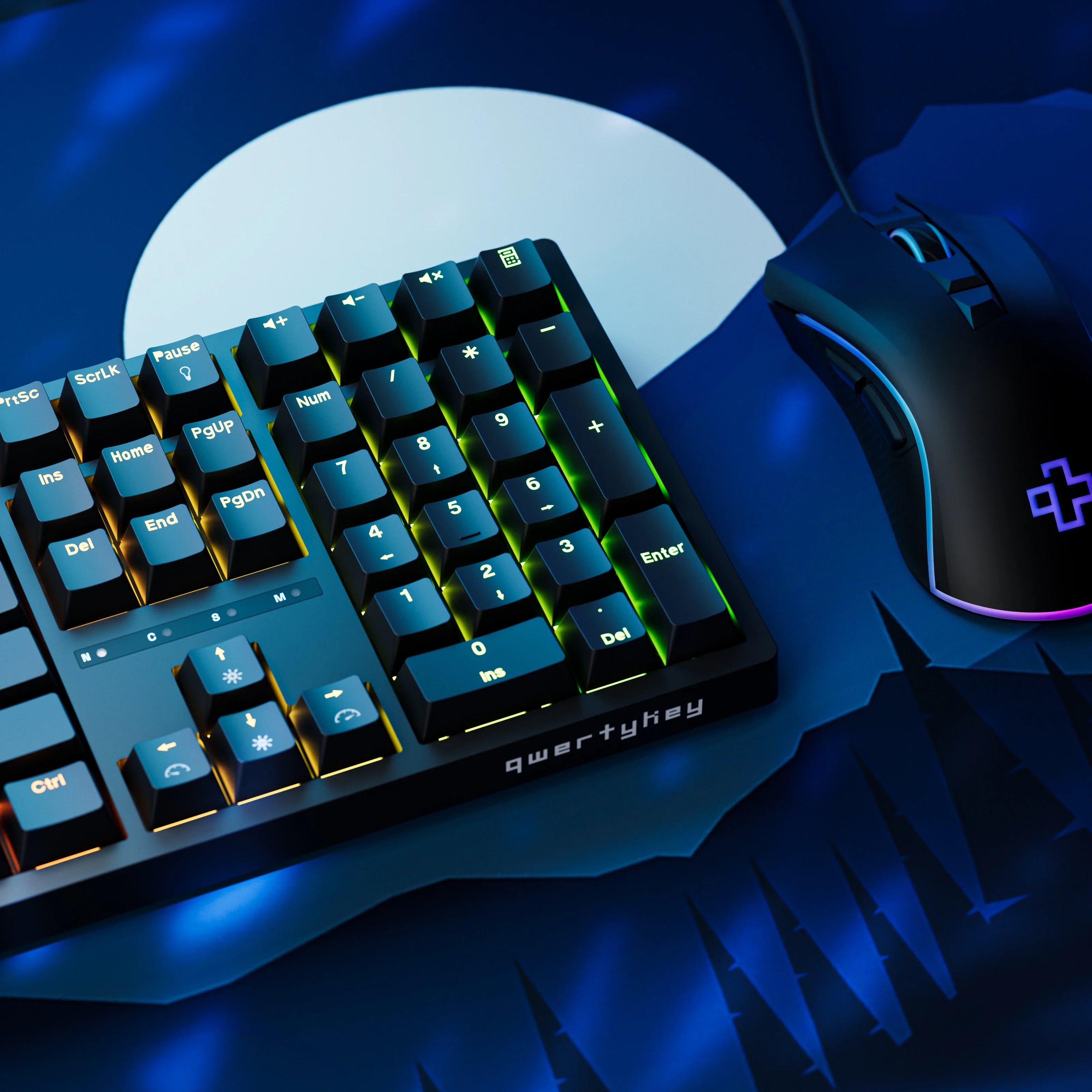 QwertyKey H100, czarna - bezprzewodowa klawiatura mechaniczna gamingowa, Hotswap, RGB