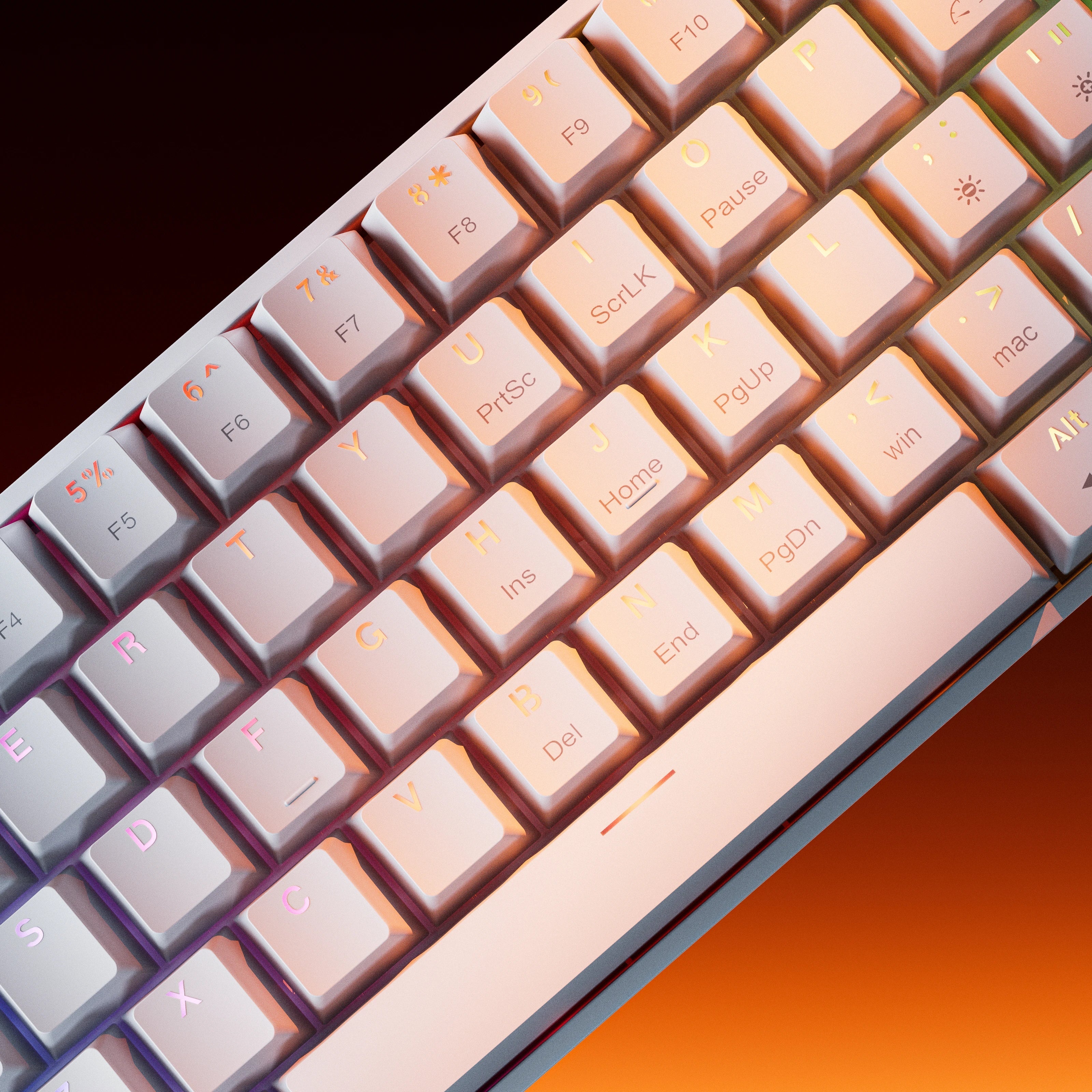 QwertyKey H61 Split, biała - klawiatura mechaniczna gamingowa, Hotswap, RGB