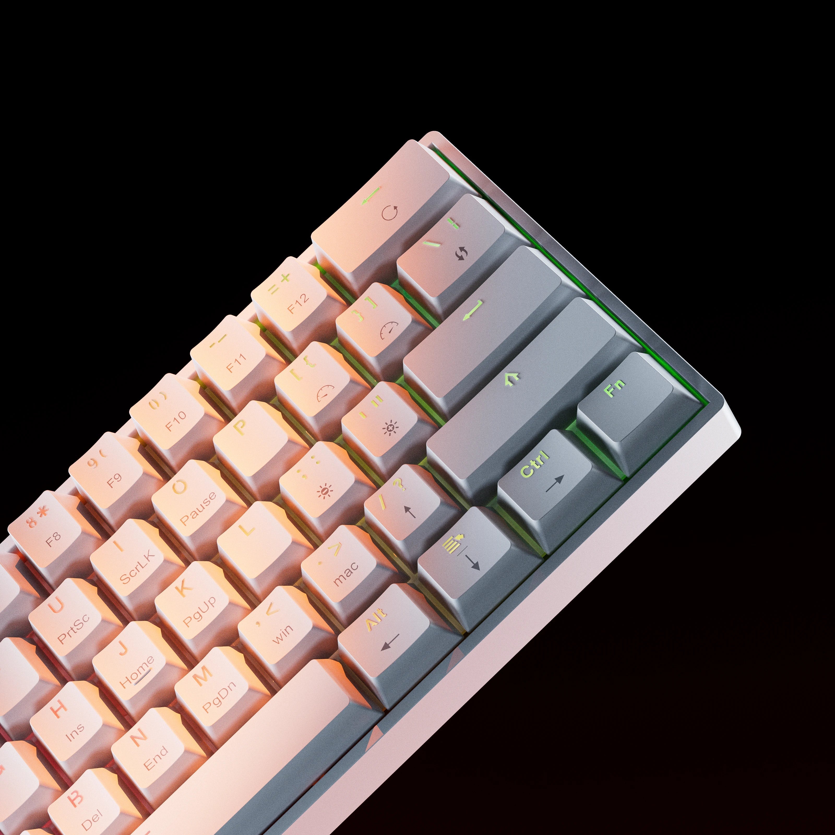 QwertyKey H61 Split, biała - klawiatura mechaniczna gamingowa, Hotswap, RGB