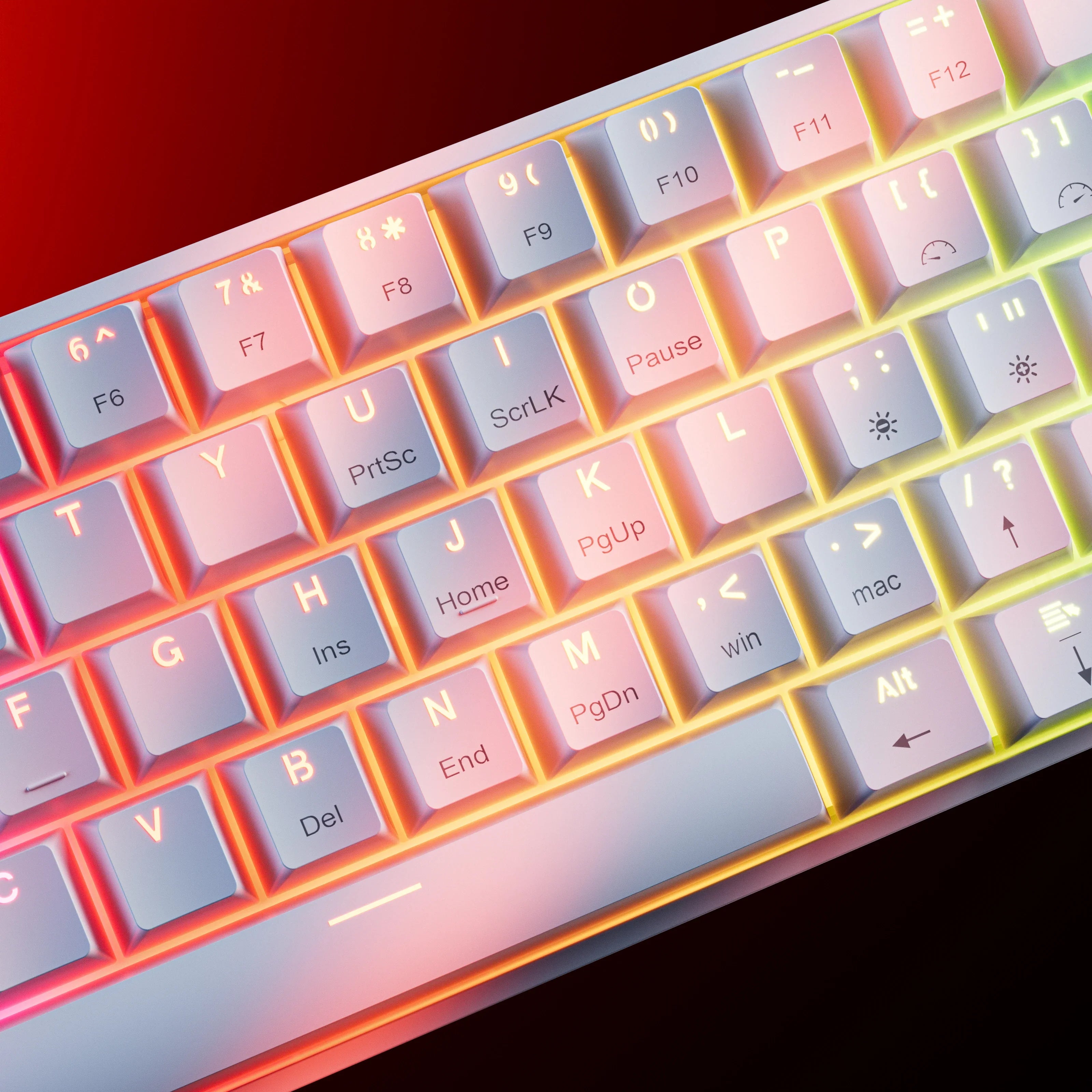 QwertyKey H61 Split, biała - klawiatura mechaniczna gamingowa, Hotswap, RGB