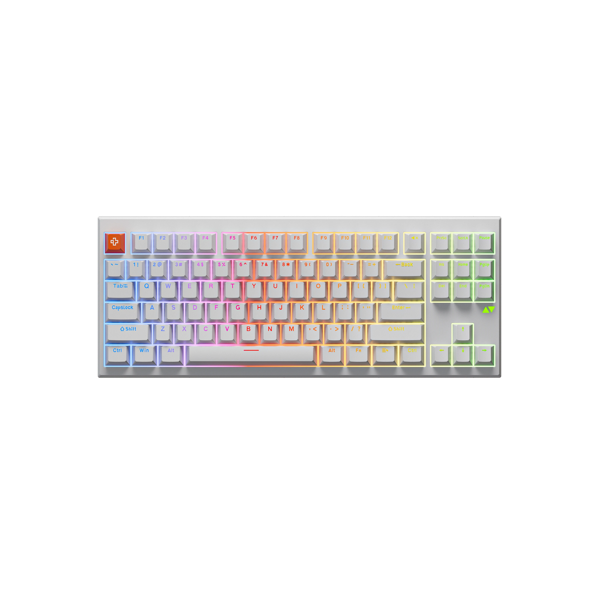 QwertyKey H87 Pro V2 Biała – Bezprzewodowa Klawiatura Mechaniczna Gamingowa, Hotswap, Gasket, Full RGB