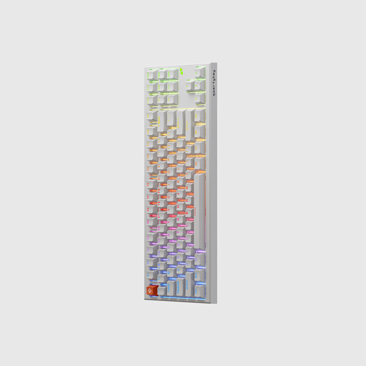 QwertyKey H87 Pro V2 Biała – Bezprzewodowa Klawiatura Mechaniczna Gamingowa, Hotswap, Gasket, Full RGB