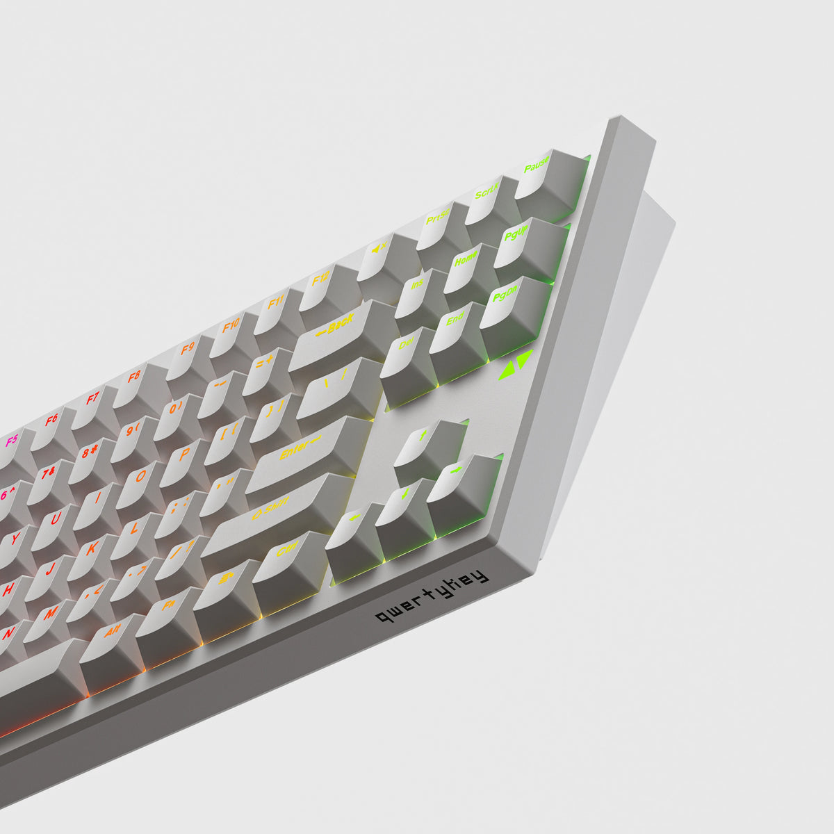 QwertyKey H87 Pro V2 Biała – Bezprzewodowa Klawiatura Mechaniczna Gamingowa, Hotswap, Gasket, Full RGB