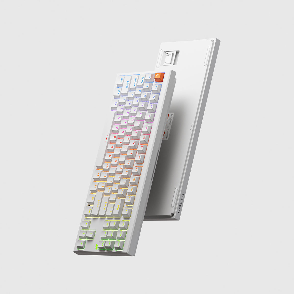 QwertyKey H87 Pro V2 Biała – Bezprzewodowa Klawiatura Mechaniczna Gamingowa, Hotswap, Gasket, Full RGB