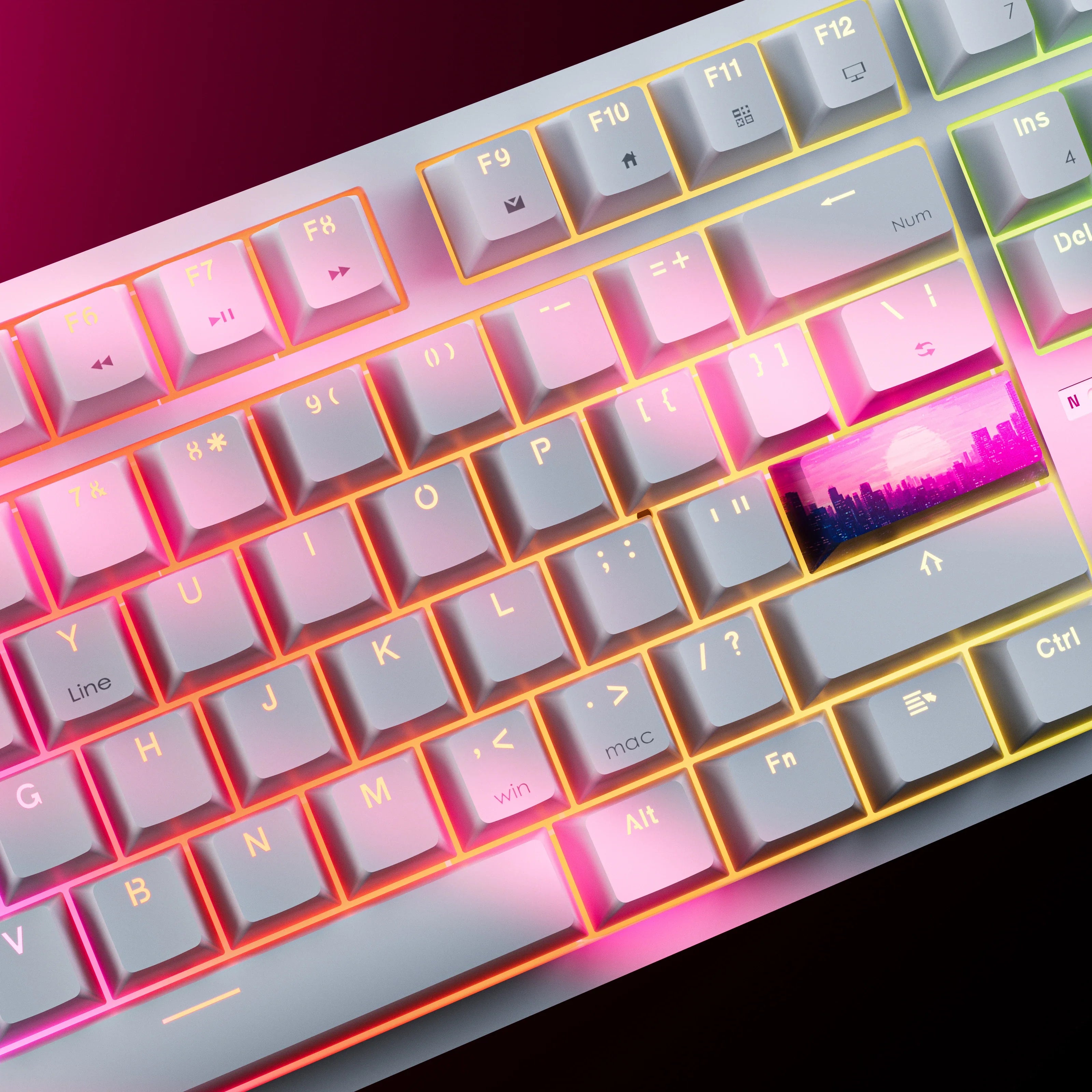 QwertyKey H87, biała - bezprzewodowa klawiatura mechaniczna gamingowa, Hotswap, RGB