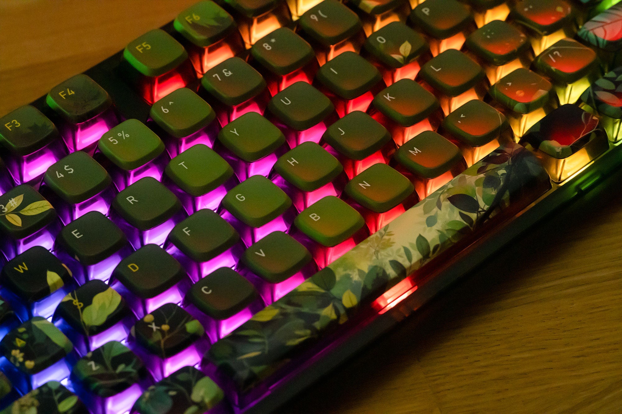 QwertyKey80 Leaf - bezprzewodowa klawiatura mechaniczna gamingowa, Hotswap, RGB, QMK/VIA, gasket mount, z ekranem