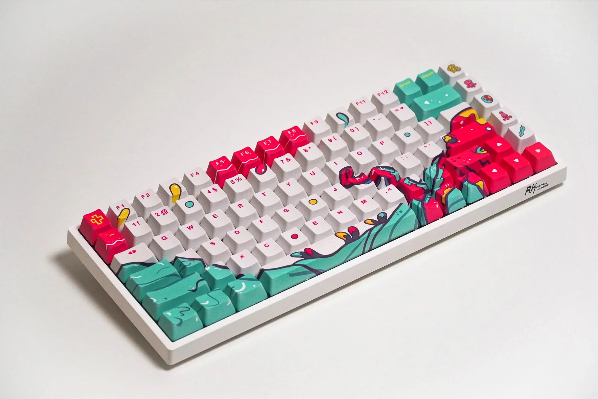 Zestaw keycapów QwertyKey Octopus biały profil OEM materiał PBT