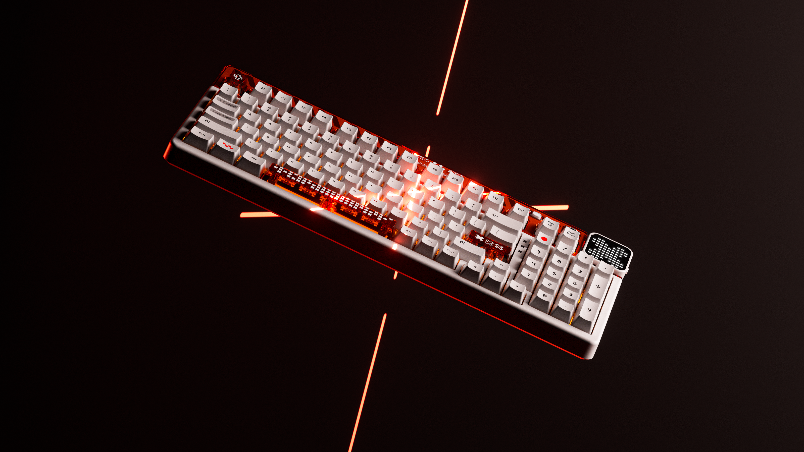 QwertyKey100 Apex - bezprzewodowa klawiatura mechaniczna gamingowa, Hotswap, RGB, gasket mount, z ekranem