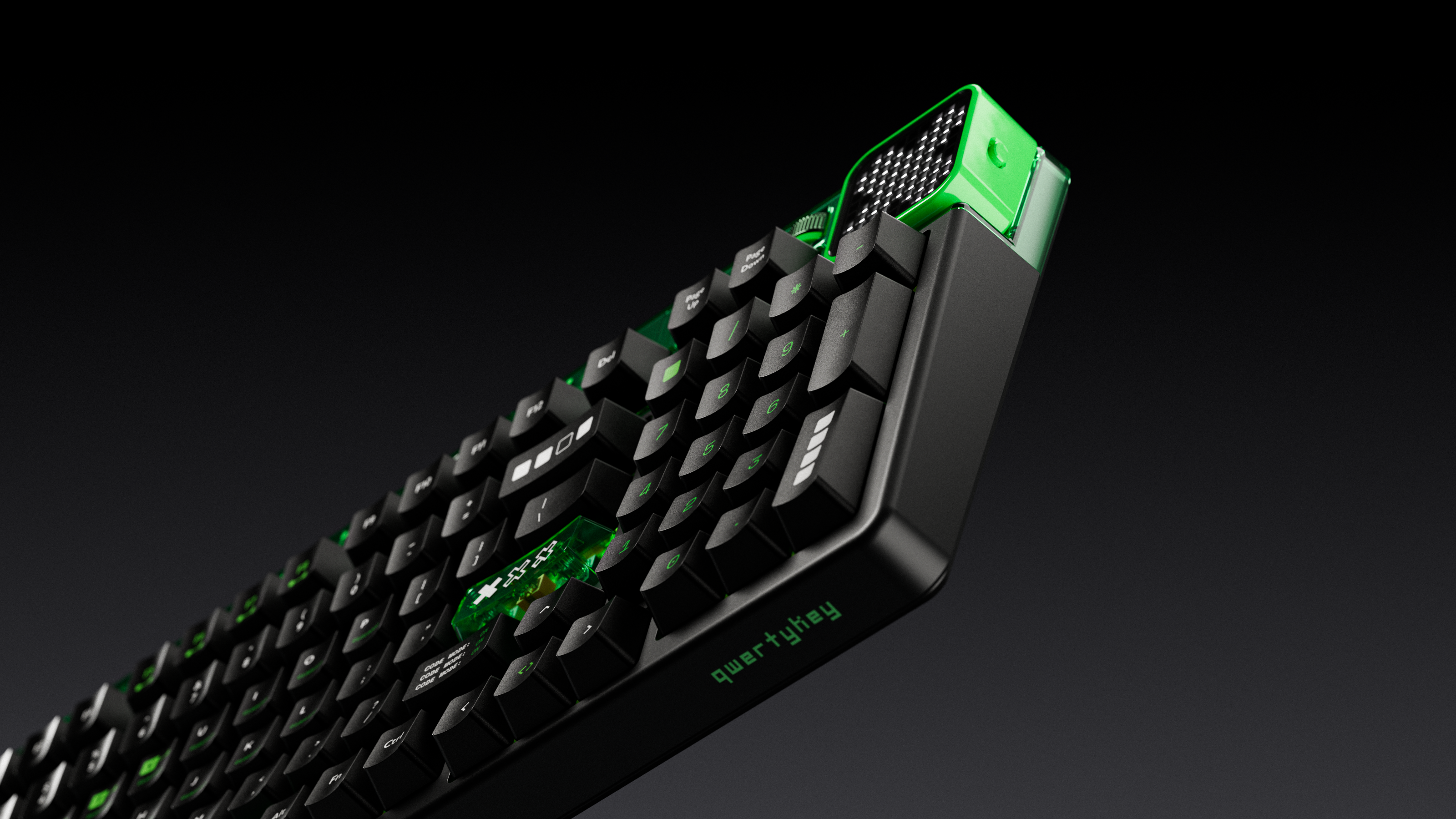 QwertyKey100 Matrix - bezprzewodowa klawiatura mechaniczna gamingowa, Hotswap, RGB, gasket mount, z ekranem