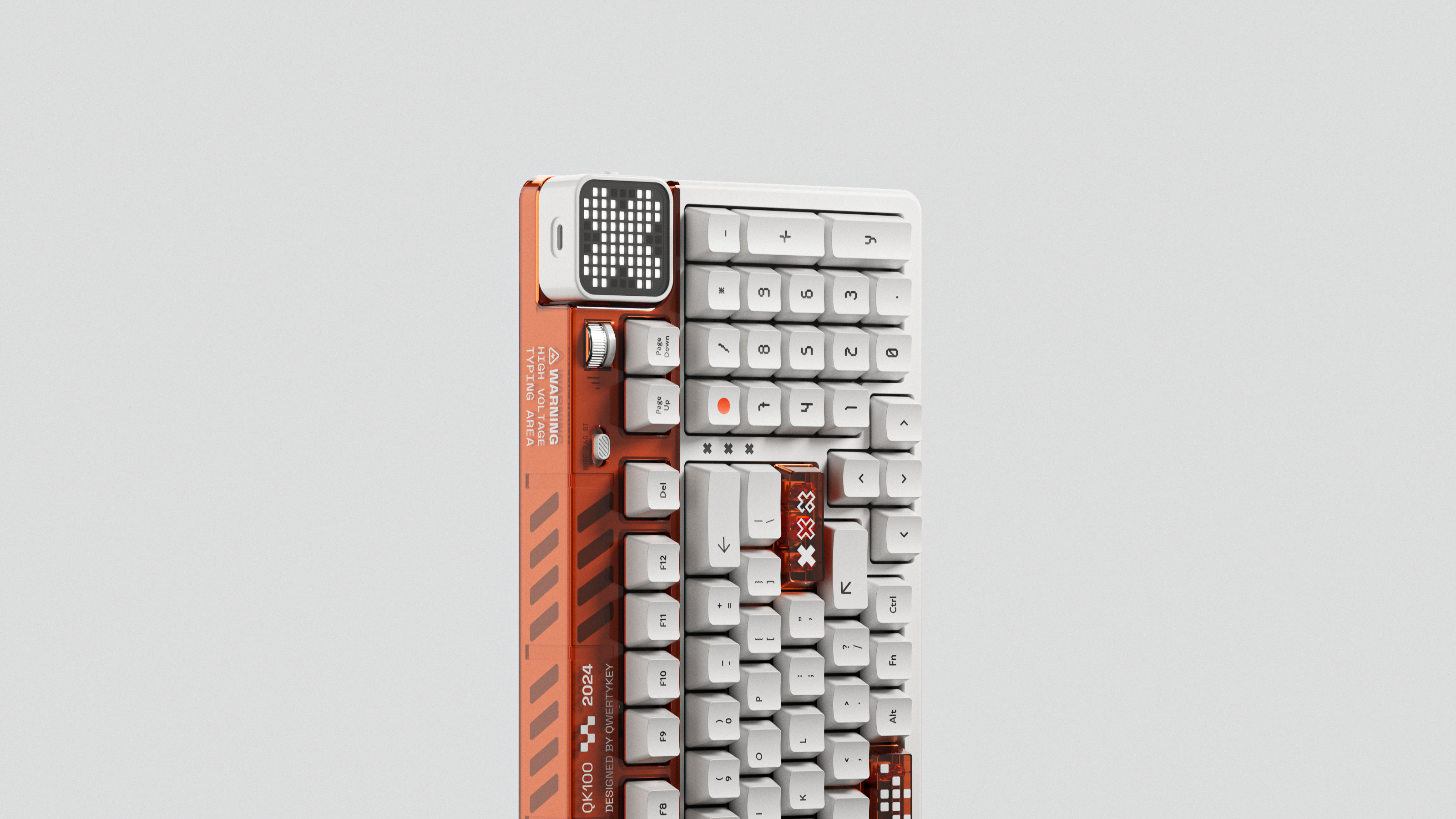 QwertyKey100 Apex - bezprzewodowa klawiatura mechaniczna gamingowa, Hotswap, RGB, gasket mount, z ekranem