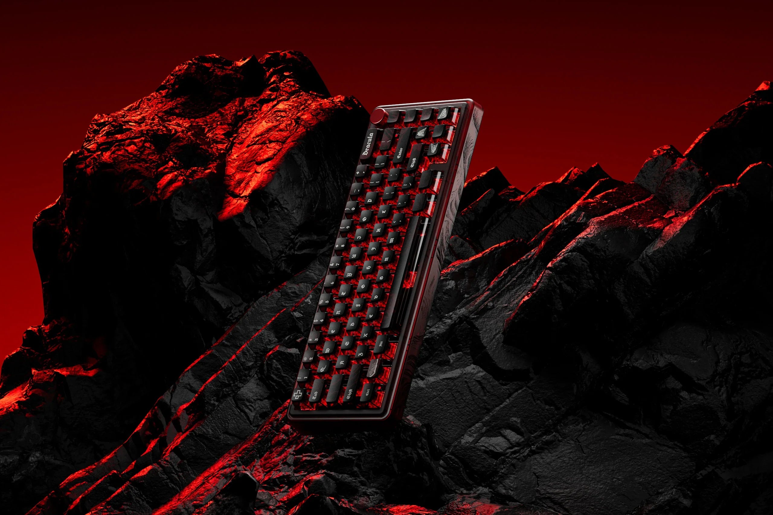 QwertyKey65 Pro Dracula – Bezprzewodowa Klawiatura Mechaniczna Gamingowa, Hotswap, Full RGB, VIA