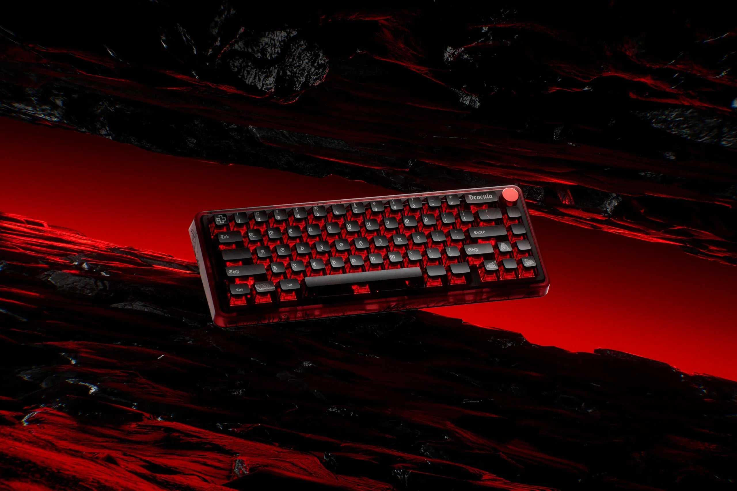 QwertyKey65 Pro Dracula – Bezprzewodowa Klawiatura Mechaniczna Gamingowa, Hotswap, Full RGB, VIA