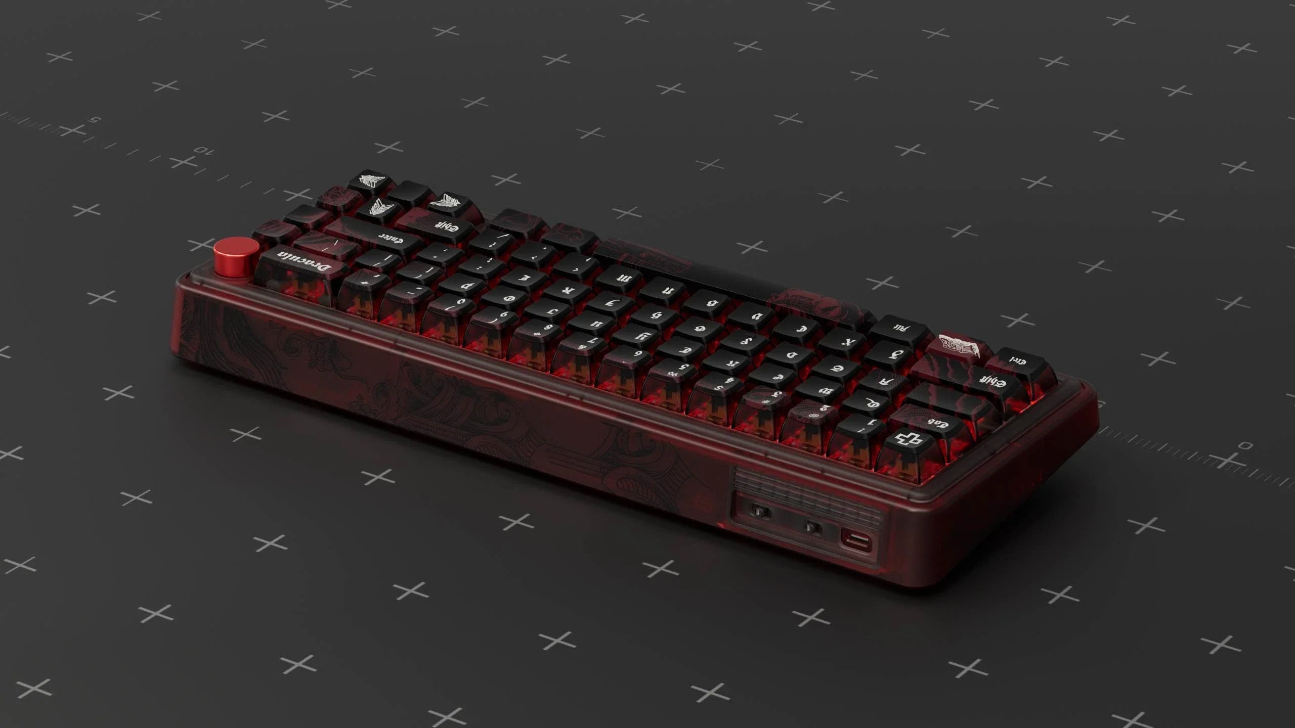 QwertyKey65 Pro Dracula – Bezprzewodowa Klawiatura Mechaniczna Gamingowa, Hotswap, Full RGB, VIA