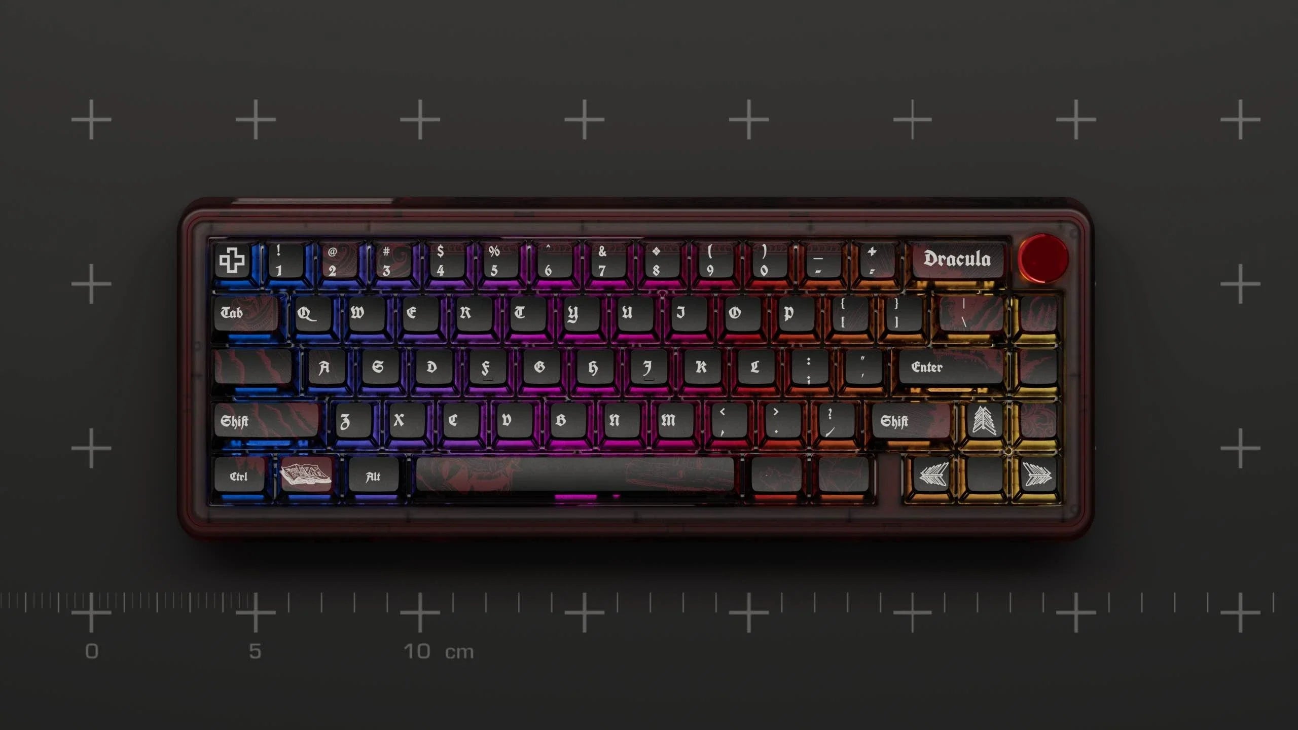 QwertyKey65 Pro Dracula – Bezprzewodowa Klawiatura Mechaniczna Gamingowa, Hotswap, Full RGB, VIA