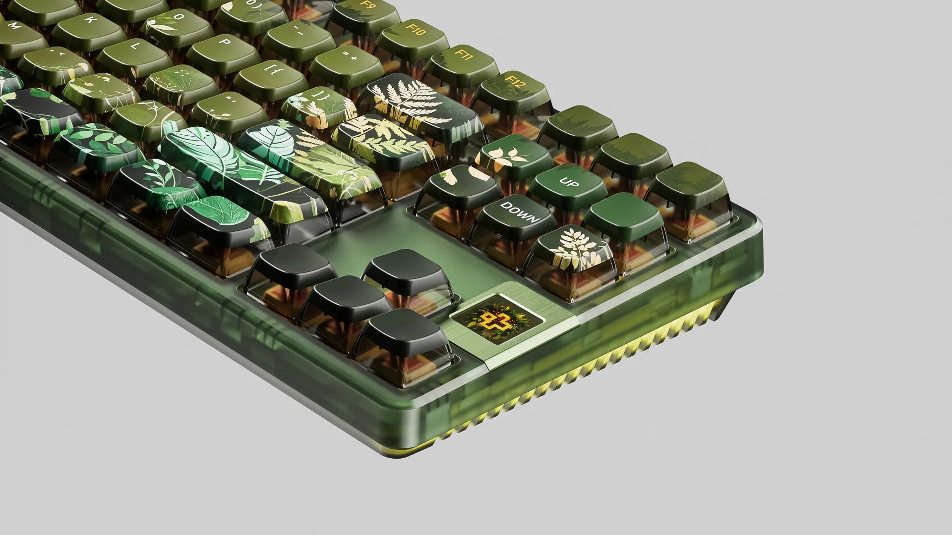 QwertyKey80 Leaf - bezprzewodowa klawiatura mechaniczna gamingowa, Hotswap, RGB, QMK/VIA, gasket mount, z ekranem