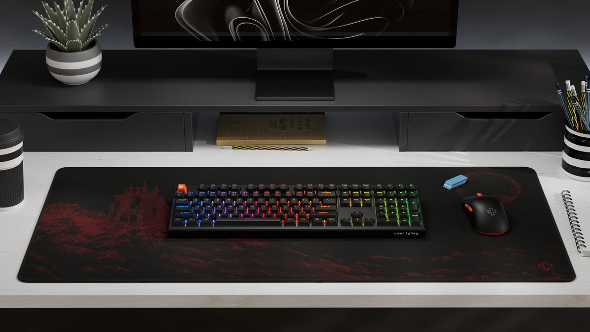 QwertyKey H100 Pro V2 Czarna – Bezprzewodowa Klawiatura Mechaniczna Gamingowa, Hotswap, Gasket, Full RGB