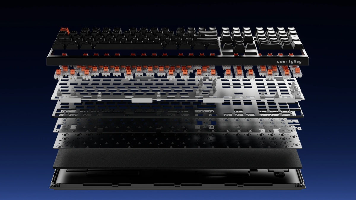 QwertyKey H100 Pro V2 Czarna – Bezprzewodowa Klawiatura Mechaniczna Gamingowa, Hotswap, Gasket, Full RGB