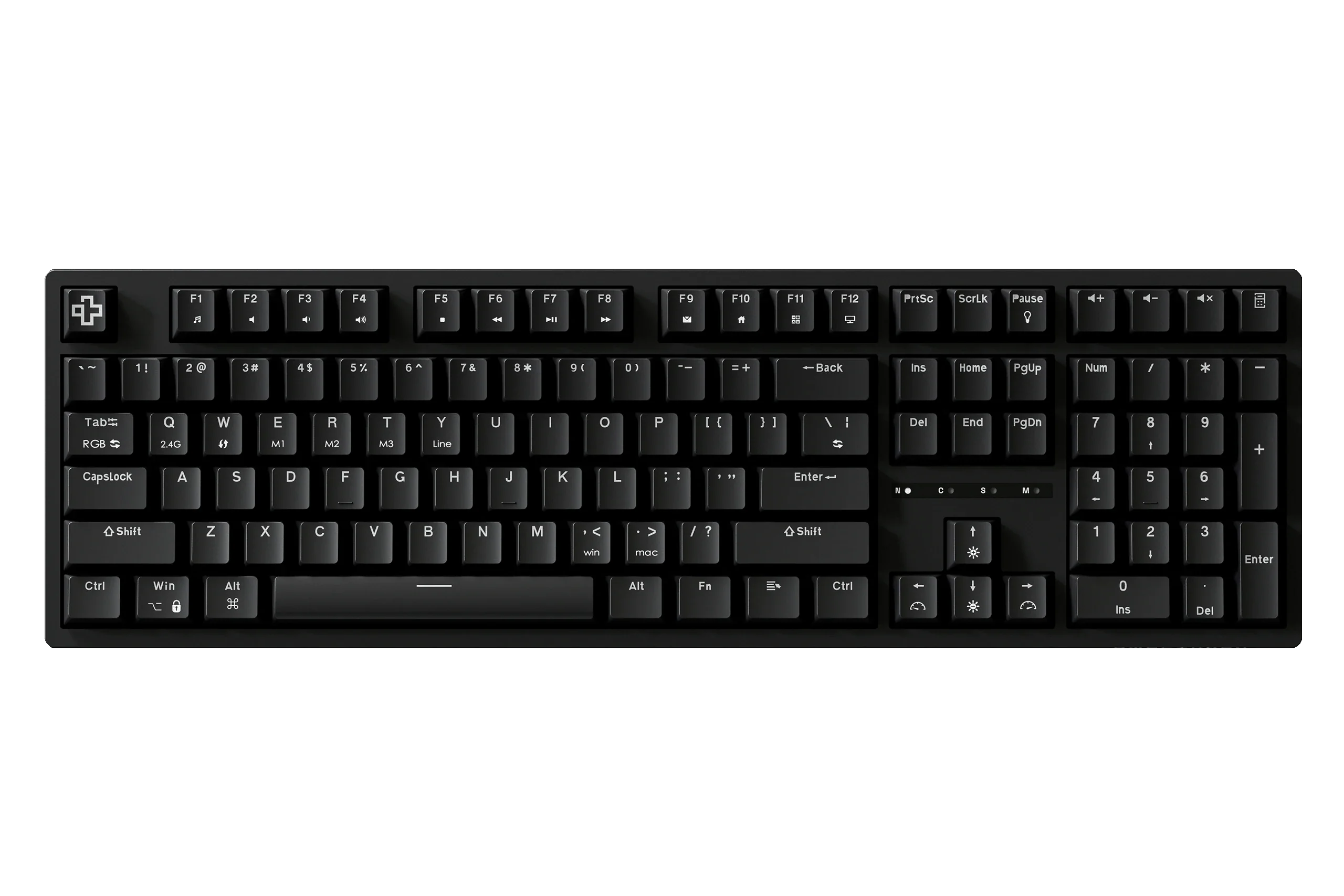 QwertyKey H100, czarna - bezprzewodowa klawiatura mechaniczna gamingowa, Hotswap, RGB
