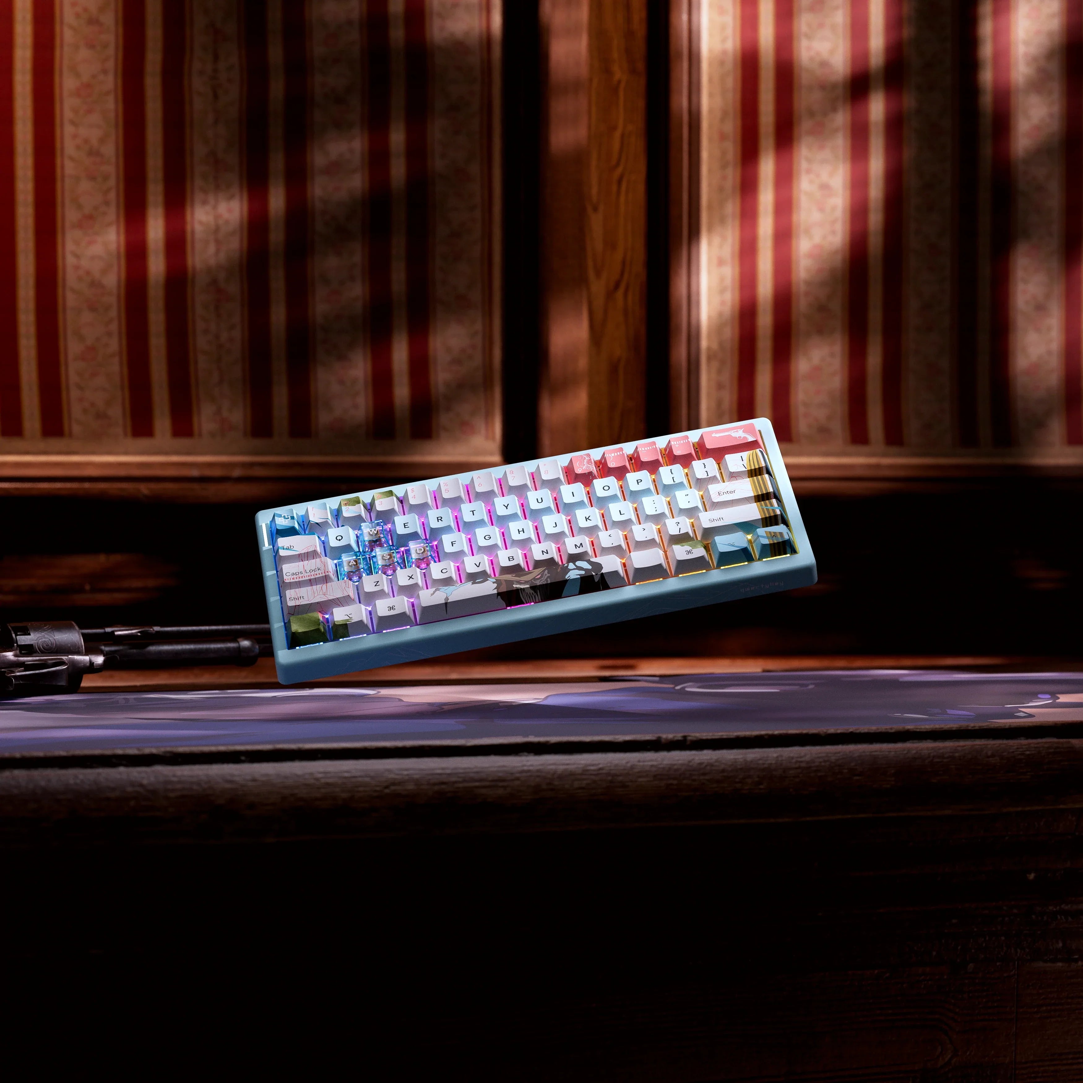 QwertyKey61 PRO Western - bezprzewodowa klawiatura mechaniczna gamingowa, Hotswap, RGB