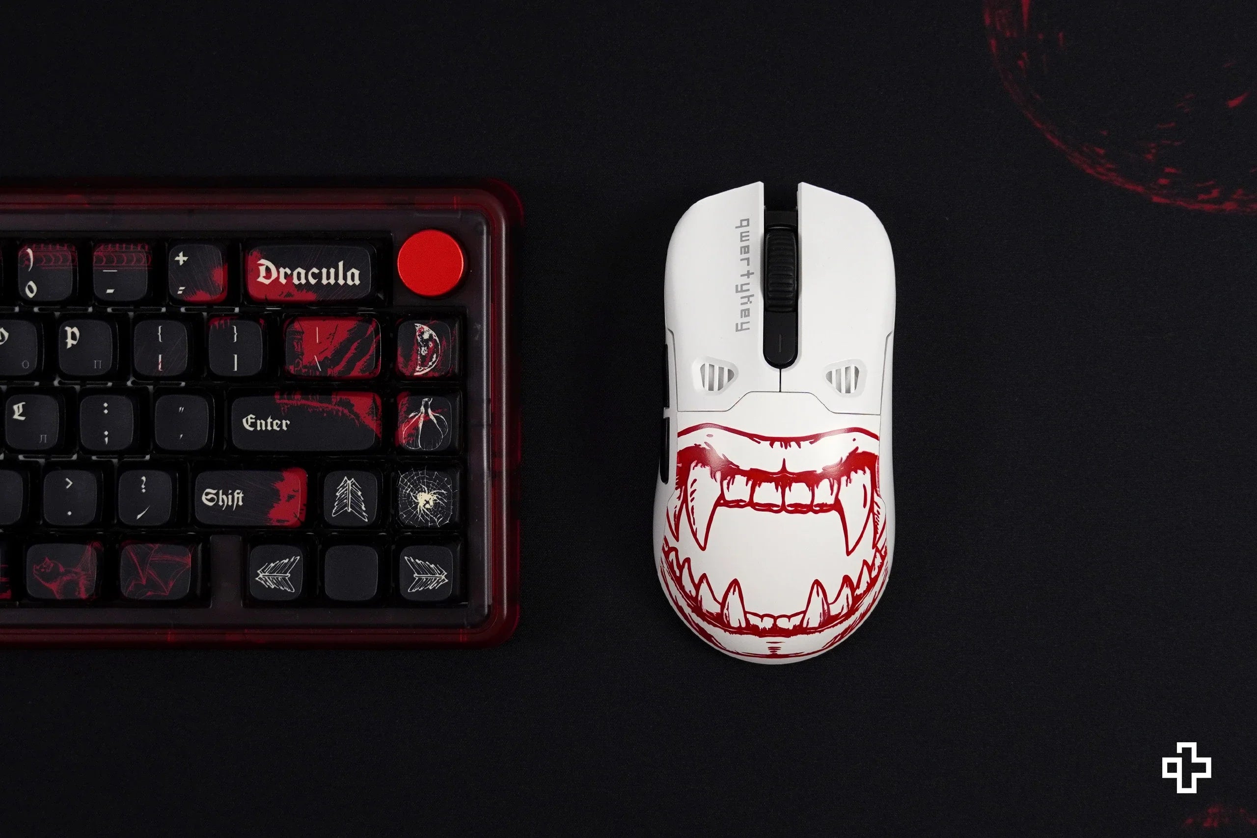 Obudowa myszy QKM1 Dracula, biała