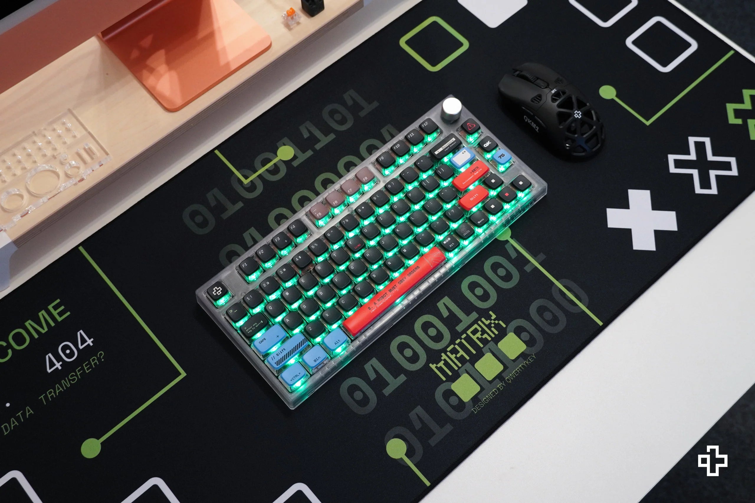 Deskmat QwertyKey Matrix, 4 mm, obszyte krawędzie