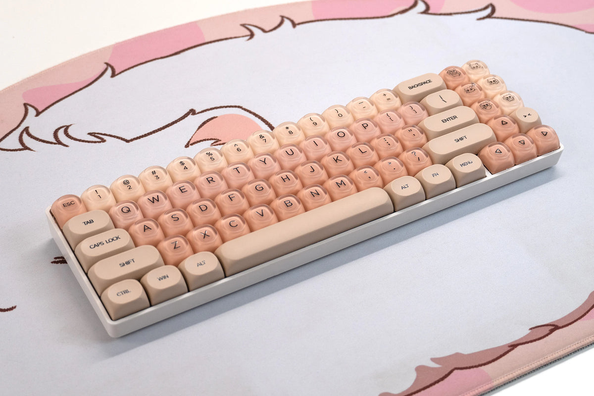 Zestaw keycapów QwertyKey Peach Cream profil HOA