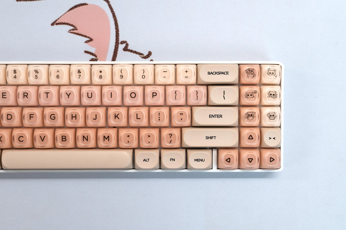 Zestaw keycapów QwertyKey Peach Cream profil HOA
