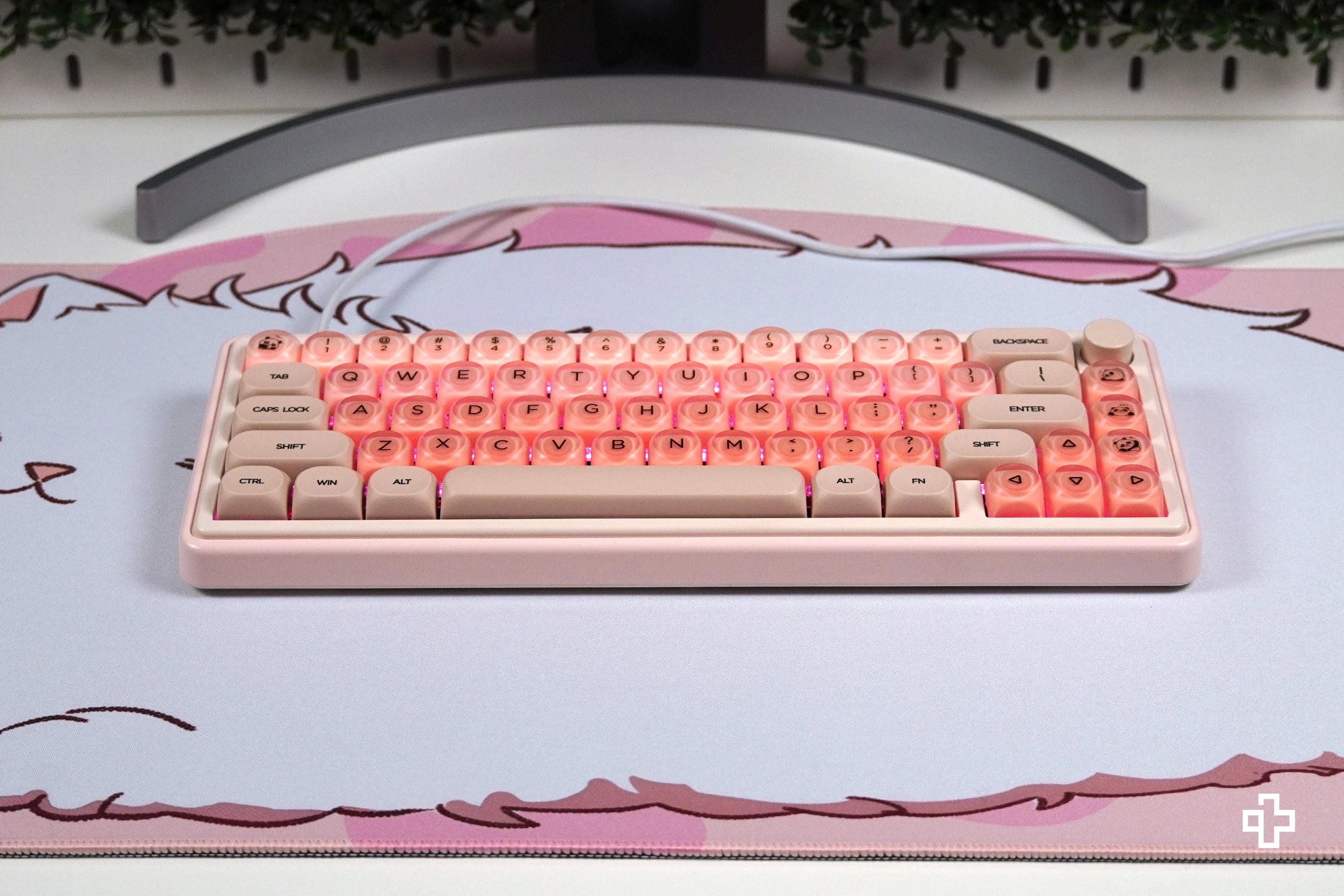 Zestaw keycapów QwertyKey Peach Cream profil HOA