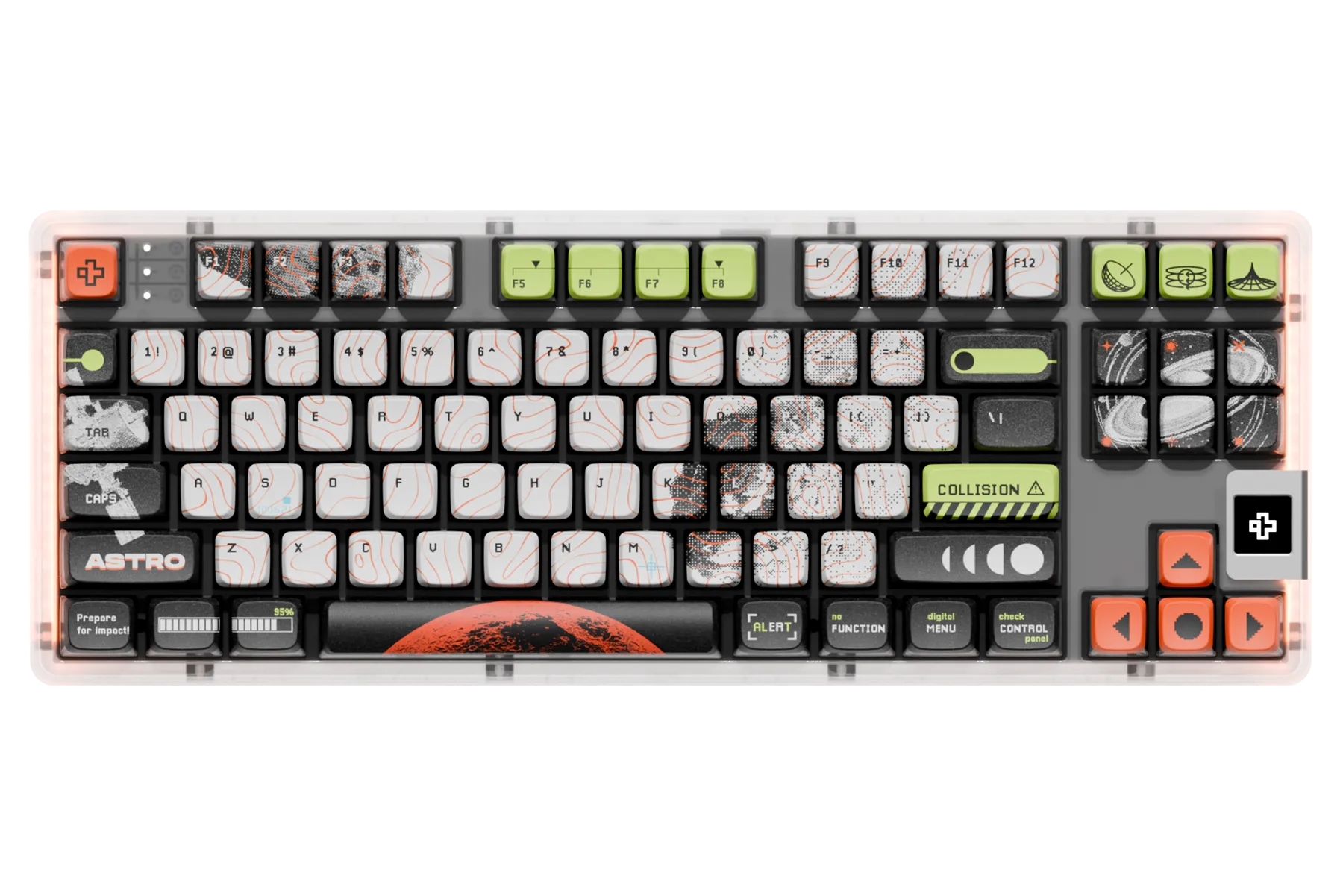 QwertyKey80 Astro bezprzewodowa Bluetooth Hotswap RGB QMK/VIA - L gasket mount klawiatura mechaniczna gamingowa z ekranem