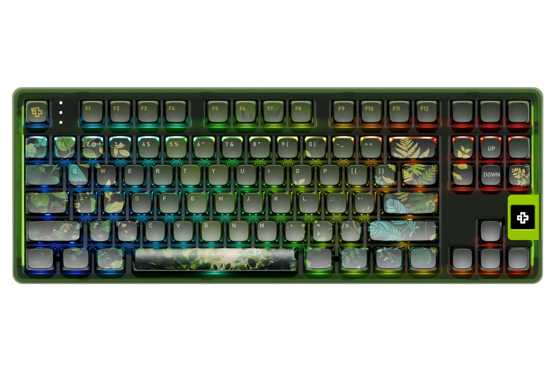QwertyKey80 Leaf - bezprzewodowa klawiatura mechaniczna gamingowa, Hotswap, RGB, QMK/VIA, gasket mount, z ekranem