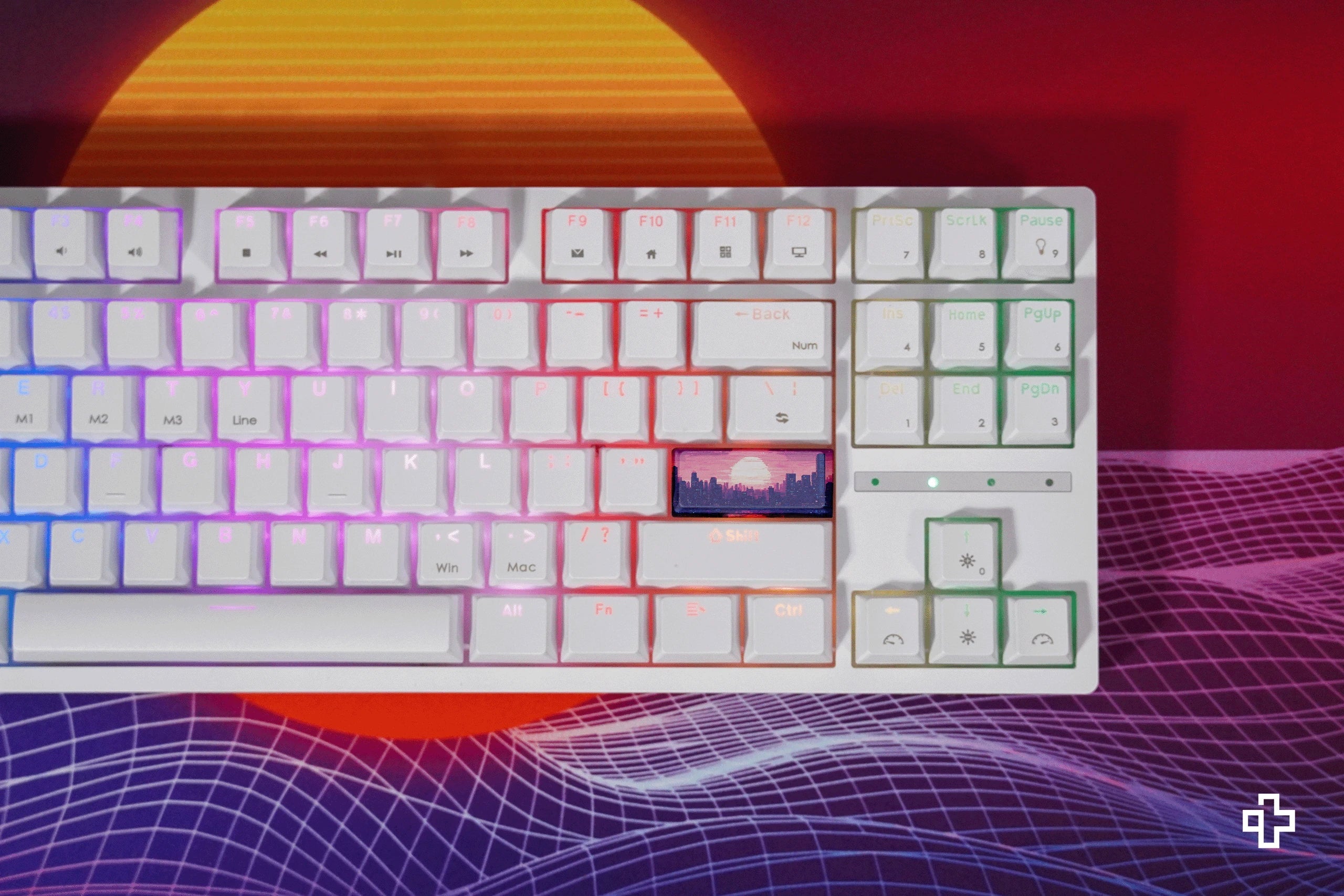 QwertyKey H87, biała - bezprzewodowa klawiatura mechaniczna gamingowa, Hotswap, RGB