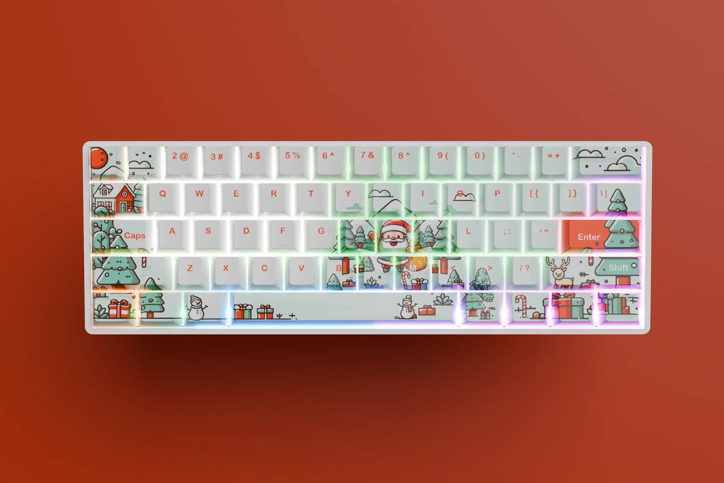 QwertyKey Santa - świąteczna klawiatura mechaniczna gamingowa, Hotswap
