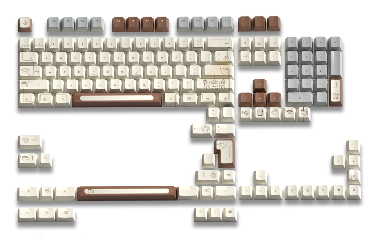 Zestaw keycapów QwertyKey Coffee Dye Sub Profil Cherry