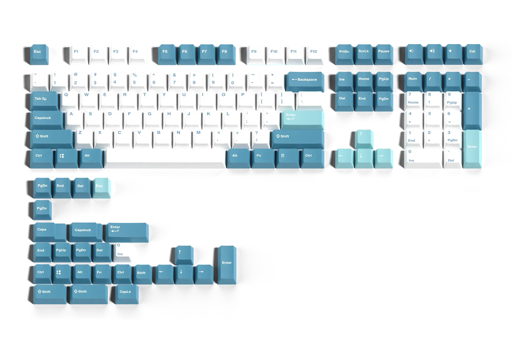 Zestaw keycapów QwertyKey Iceberg PBT Double Shot profil OEM