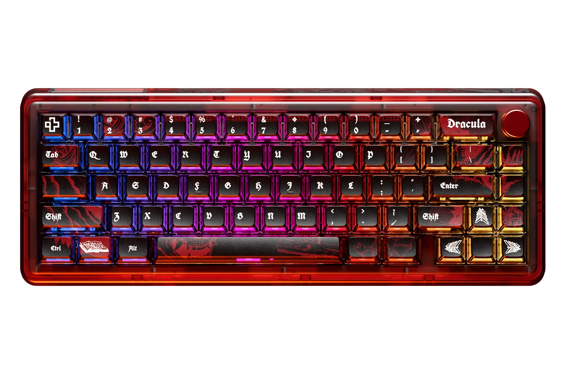 QwertyKey65 Pro Dracula – Bezprzewodowa Klawiatura Mechaniczna Gamingowa, Hotswap, Full RGB, VIA