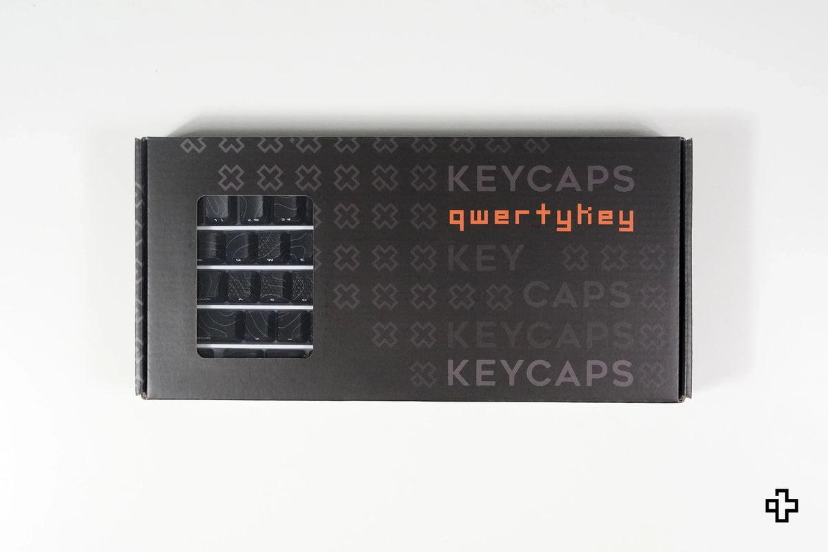 Zestaw keycapów Topographic QwertyKey technologia IMD, czarny