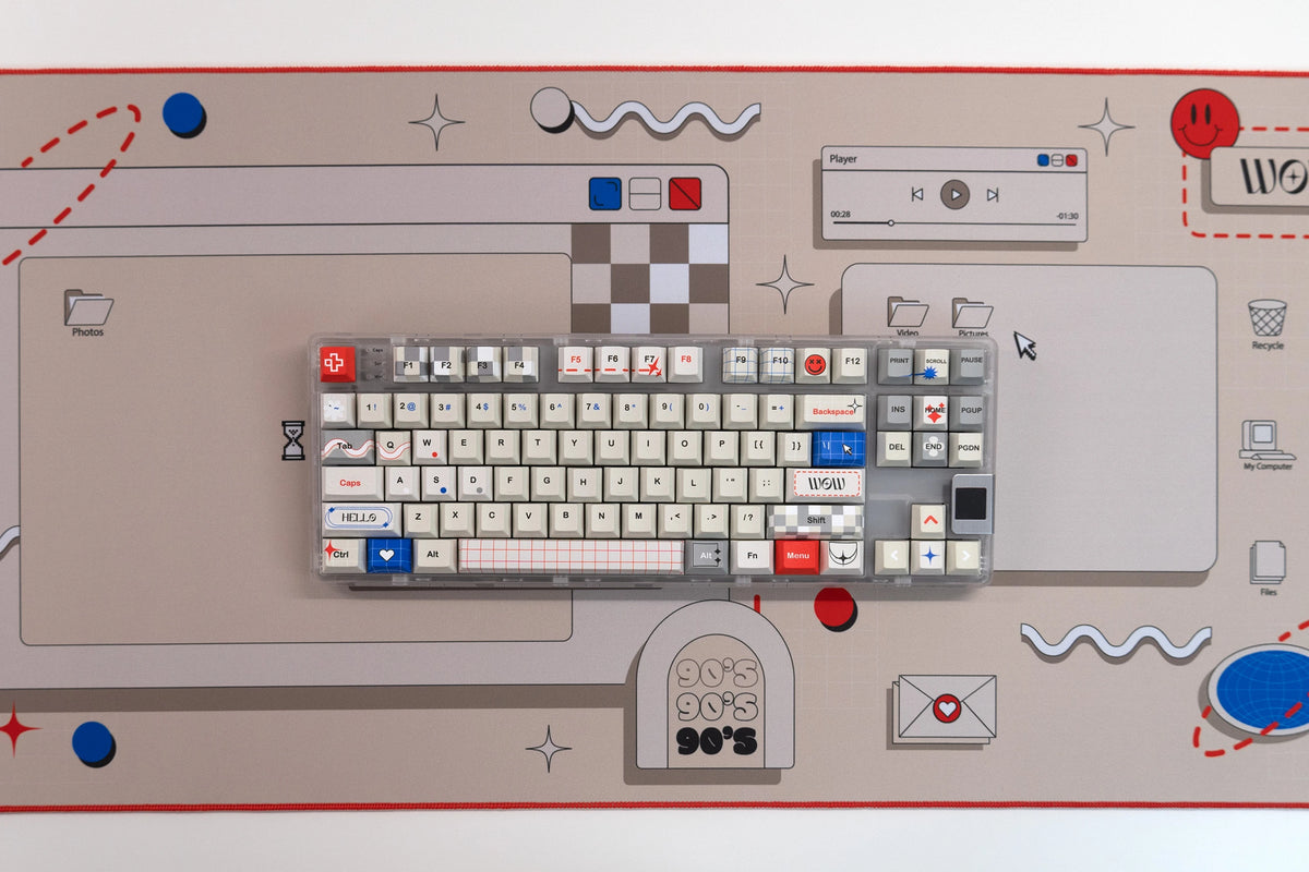 Zestaw keycapów QwertyKey Retro Dye Sub Profil Cherry