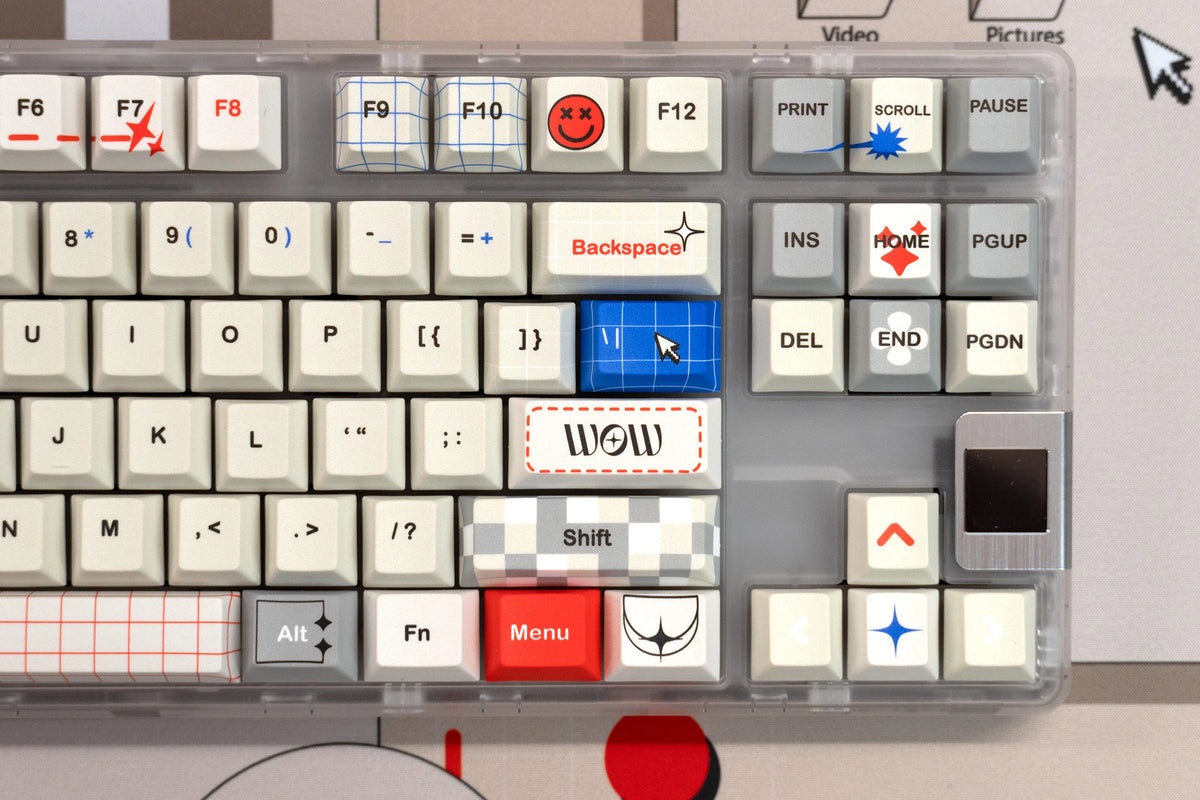 Zestaw keycapów QwertyKey Retro Dye Sub Profil Cherry