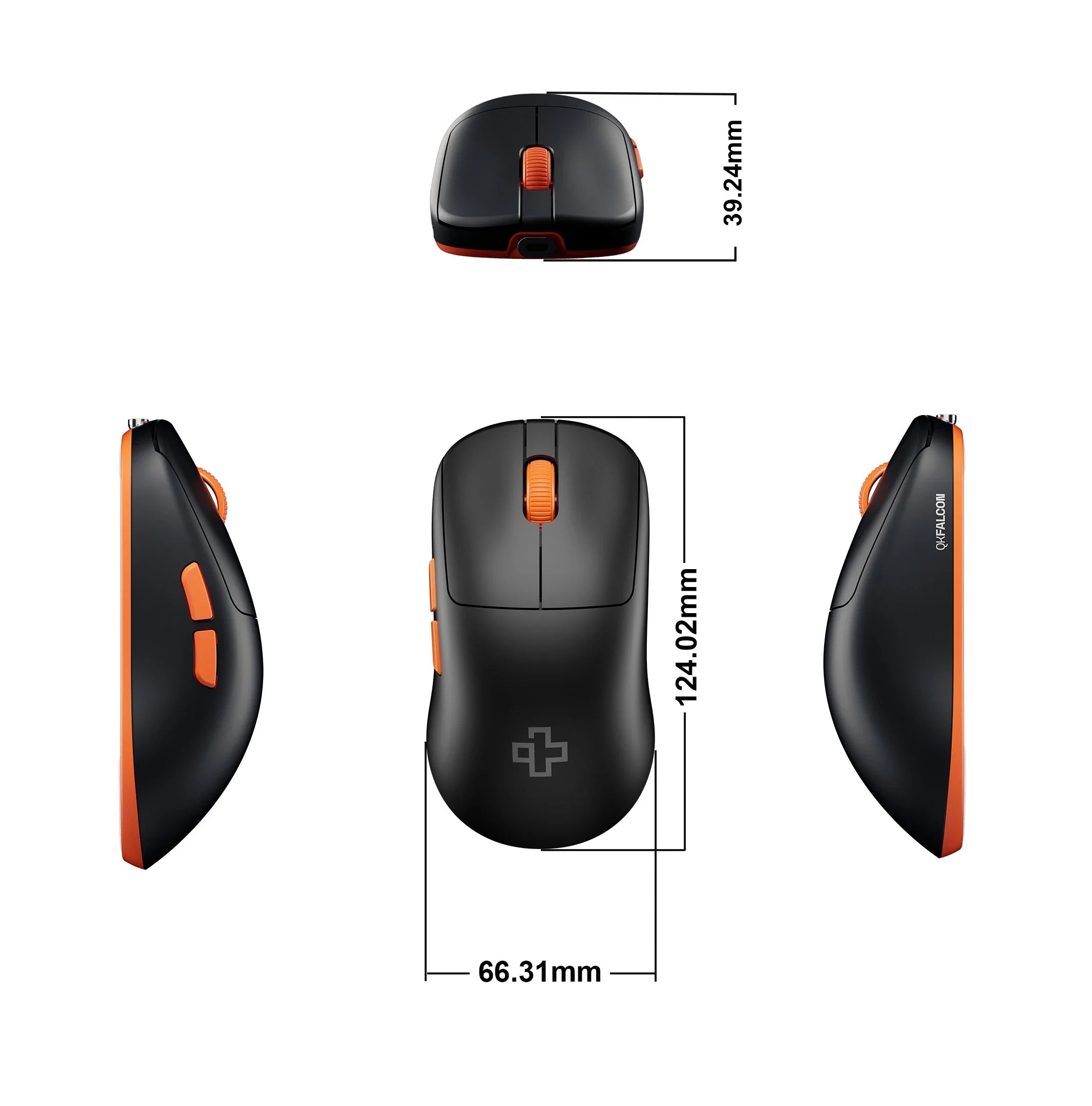 mysz Gaming QwertyKey Falcon czarna 8K, 30.000 DPI, Bluetooth bezprzewodowa trio mode, Pixart 3950