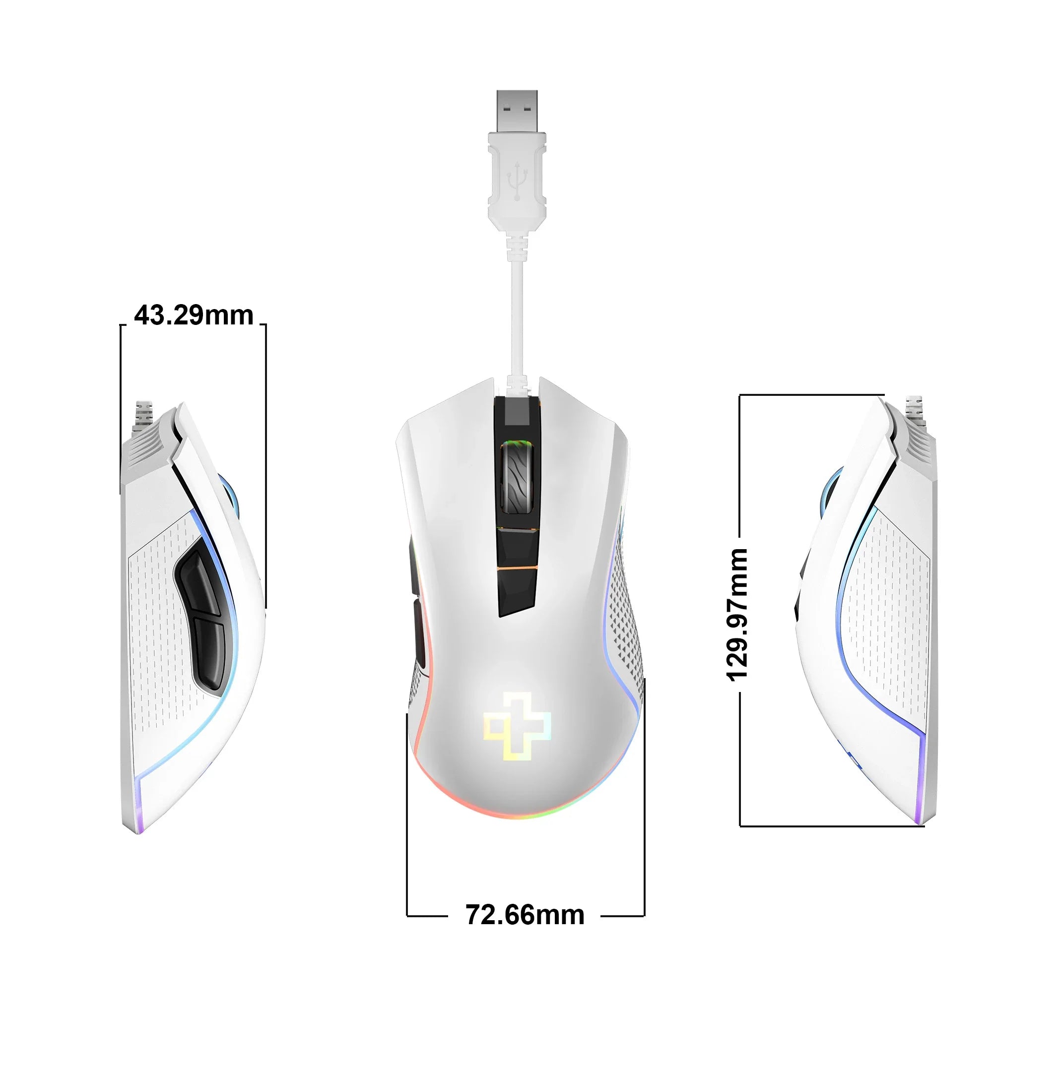 mysz Gaming QwertyKey Forge biała, RGB, 12.000 DPI, z oprogramowaniem
