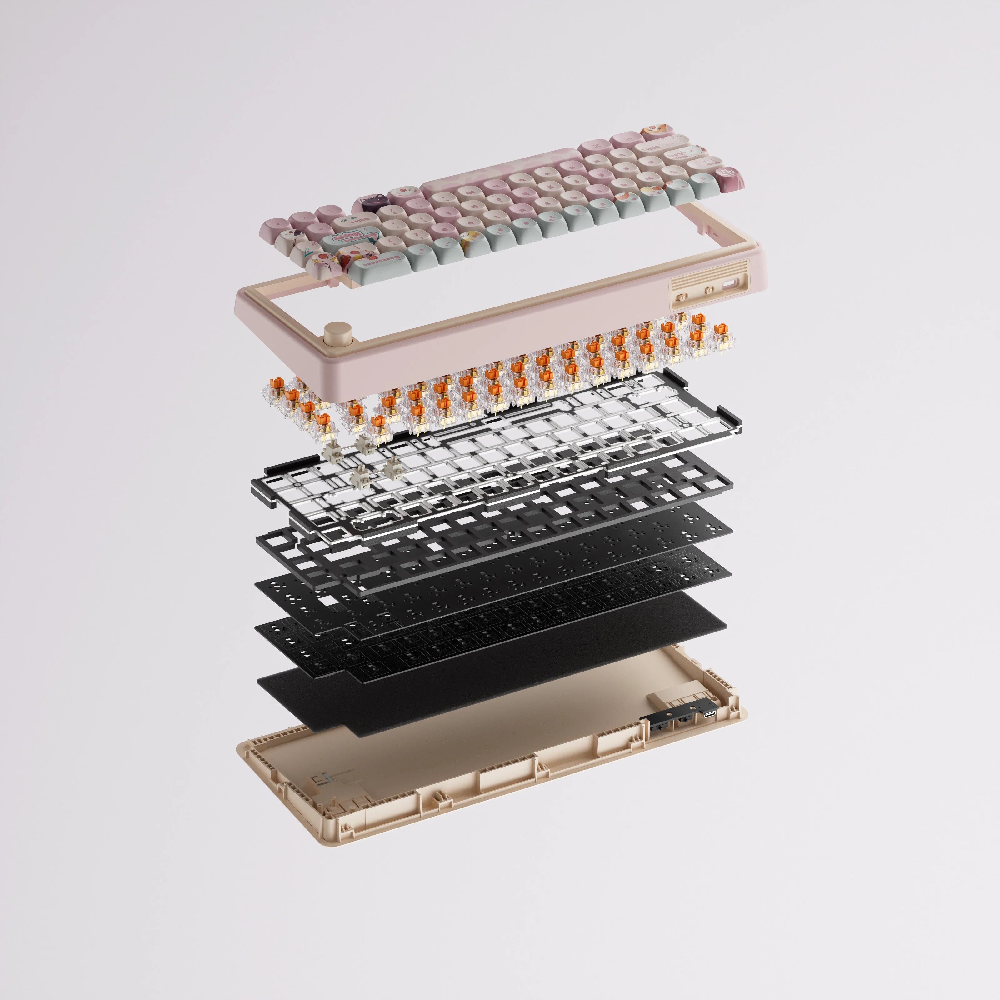 QwertyKey65 Pro Bliss – Bezprzewodowa Klawiatura Mechaniczna Gamingowa, Hotswap, Full RGB, VIA