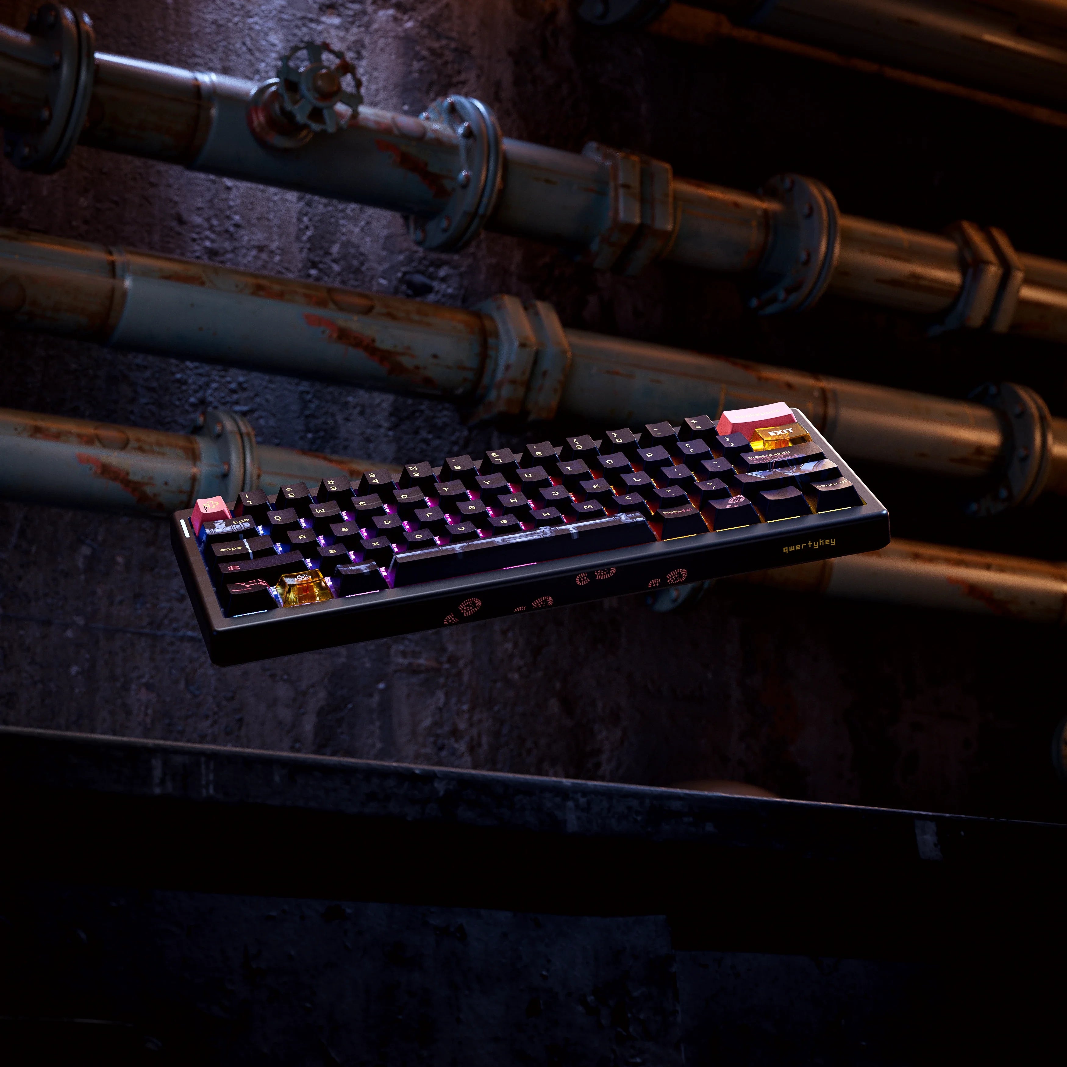 QwertyKey61 PRO Fallout - bezprzewodowa klawiatura mechaniczna gamingowa, Hotswap, RGB