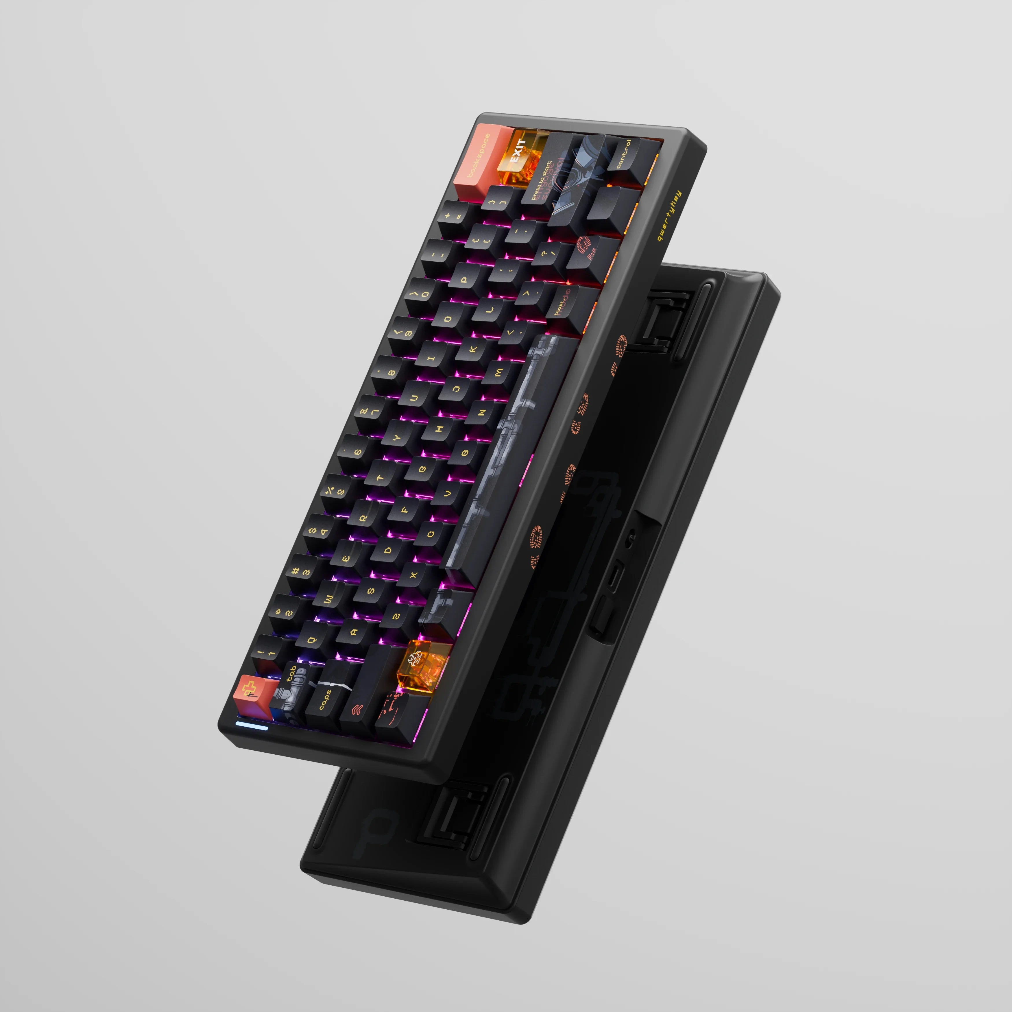 QwertyKey61 PRO Fallout - bezprzewodowa klawiatura mechaniczna gamingowa, Hotswap, RGB