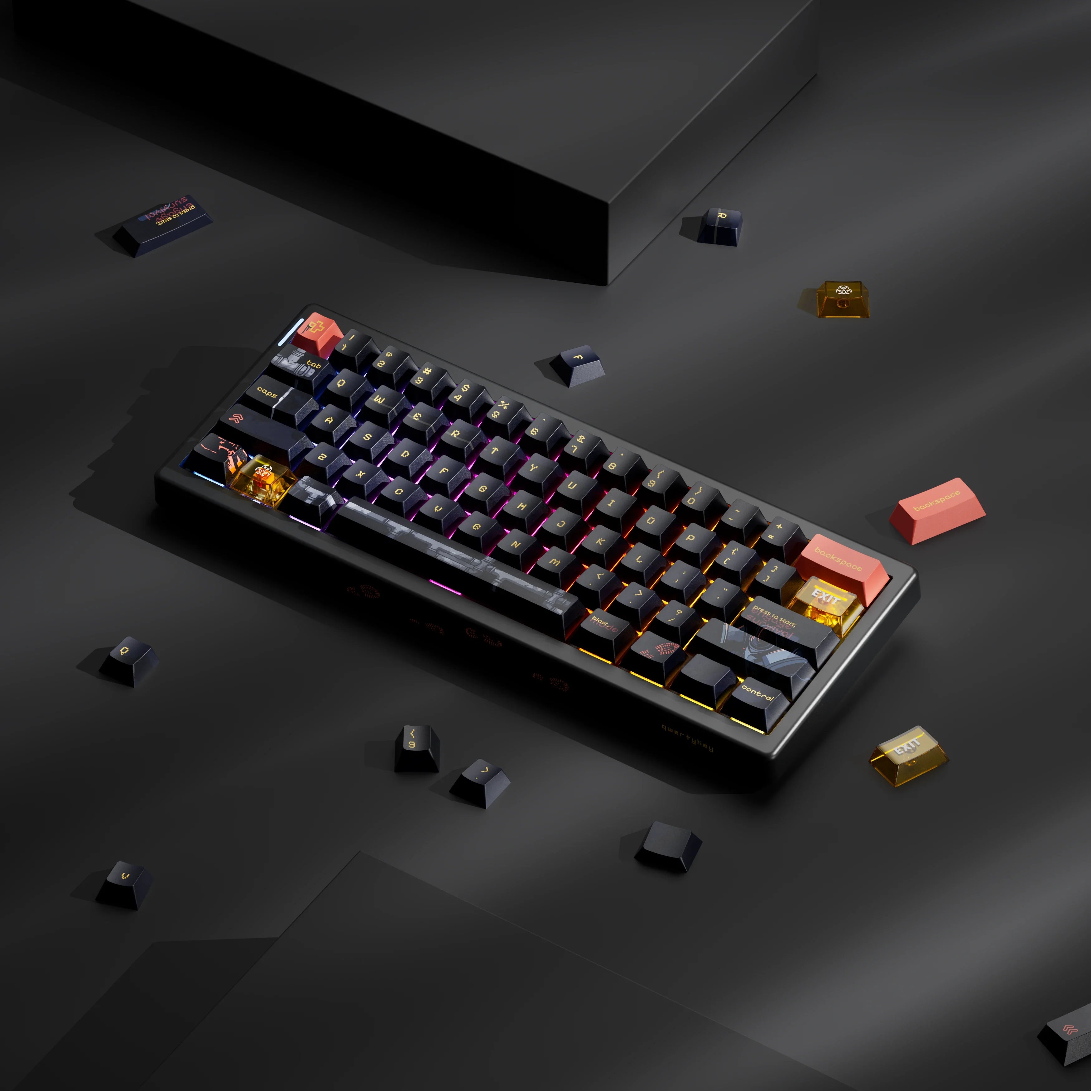 QwertyKey61 PRO Fallout - bezprzewodowa klawiatura mechaniczna gamingowa, Hotswap, RGB